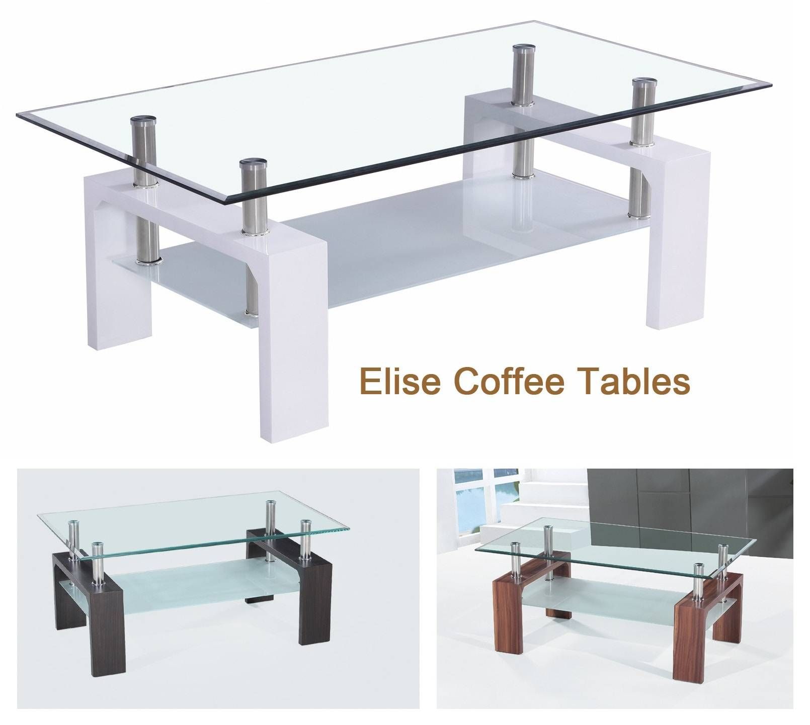 Elise Clear Glass Coffee Tables – Cocinacentral (View 1 of 30)