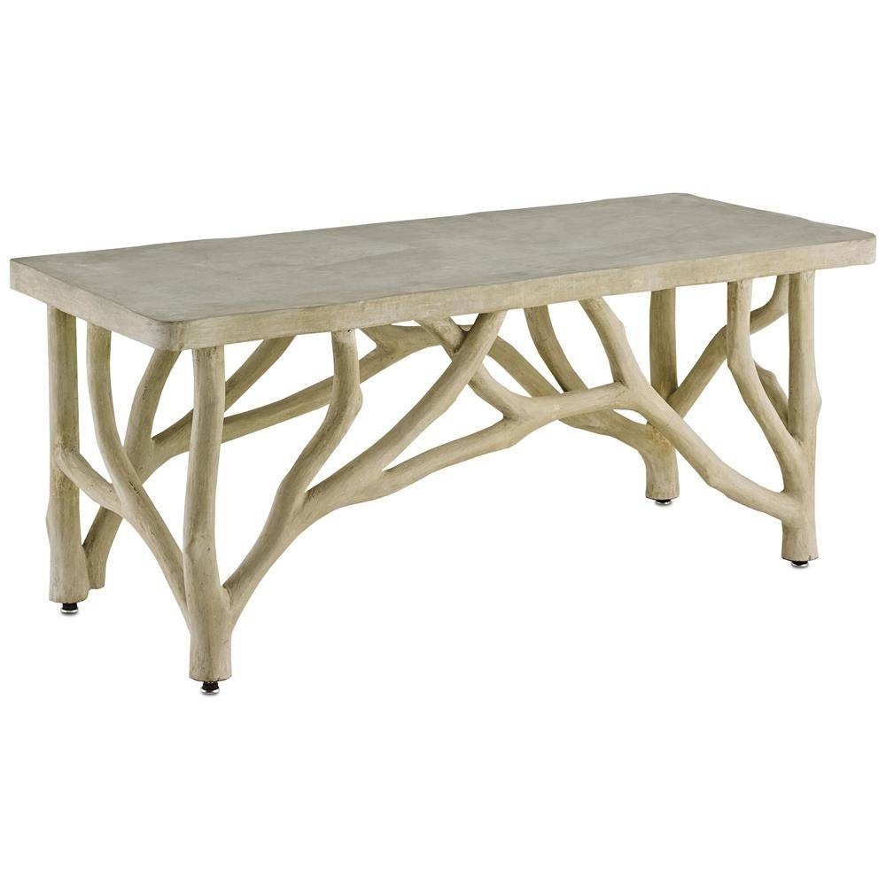 Elowen Rustic Lodge Concrete Birch Coffee Table | Kathy Kuo Home For Birch Coffee Tables (Photo 1 of 30)