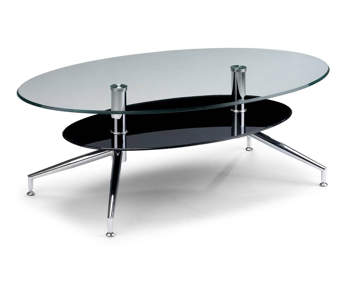 Encore Oval Shaped Coffee Table Contemporary Focus For Glass Pertaining To Glass Coffee Tables (View 24 of 24)