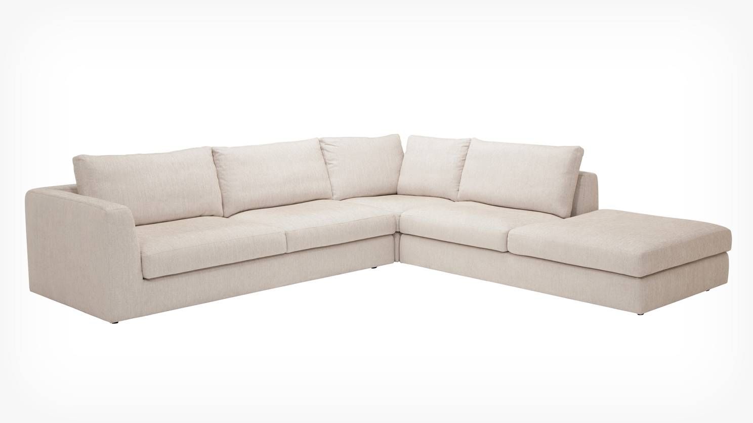 Eq3 | Cello 3 Piece Sectional Sofa With Backless Chaise – Fabric With Backless Sectional Sofa (View 19 of 30)