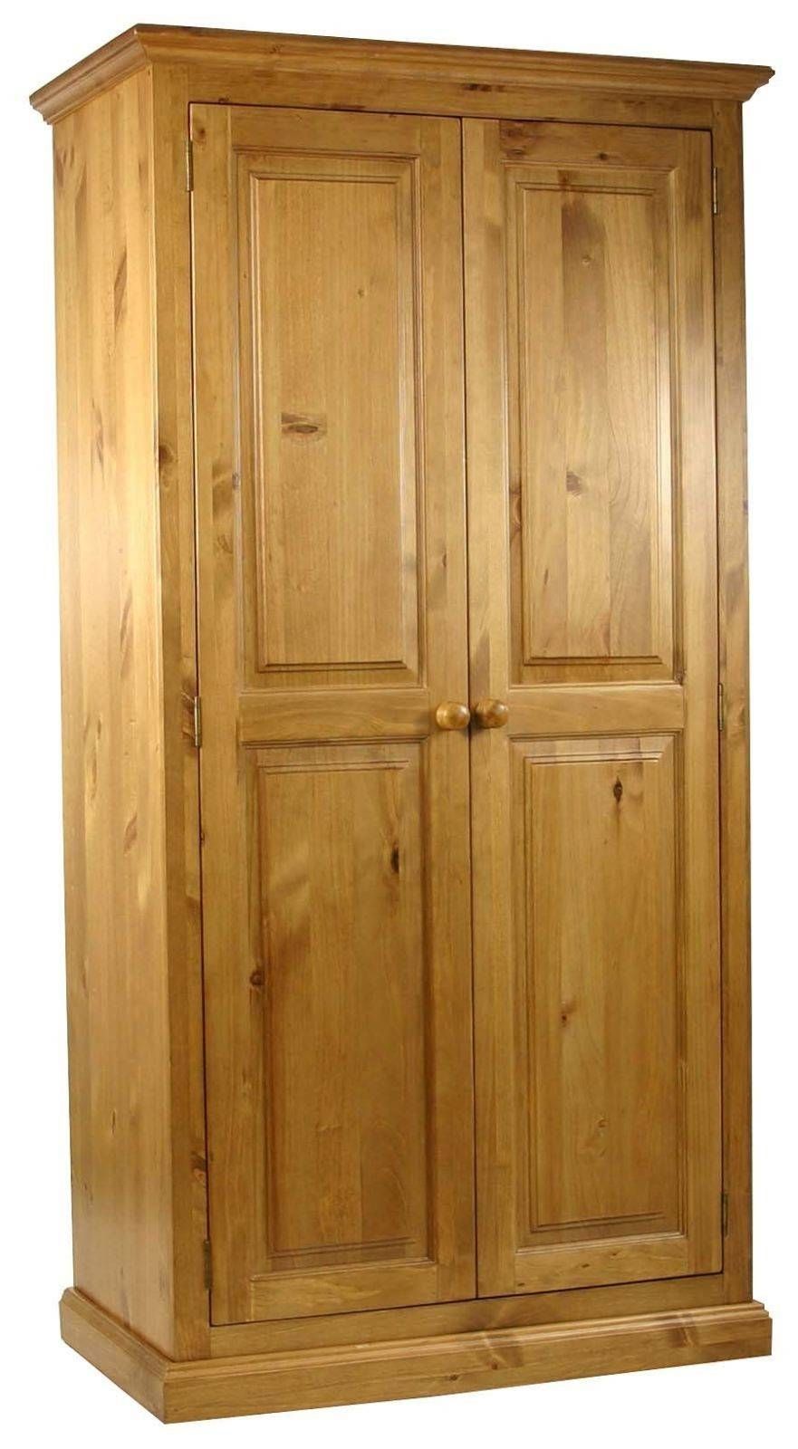 Essentials Pine Small Full Hanging Wardrobe – Birch Commercial For Pine Double Wardrobes (Photo 6 of 15)