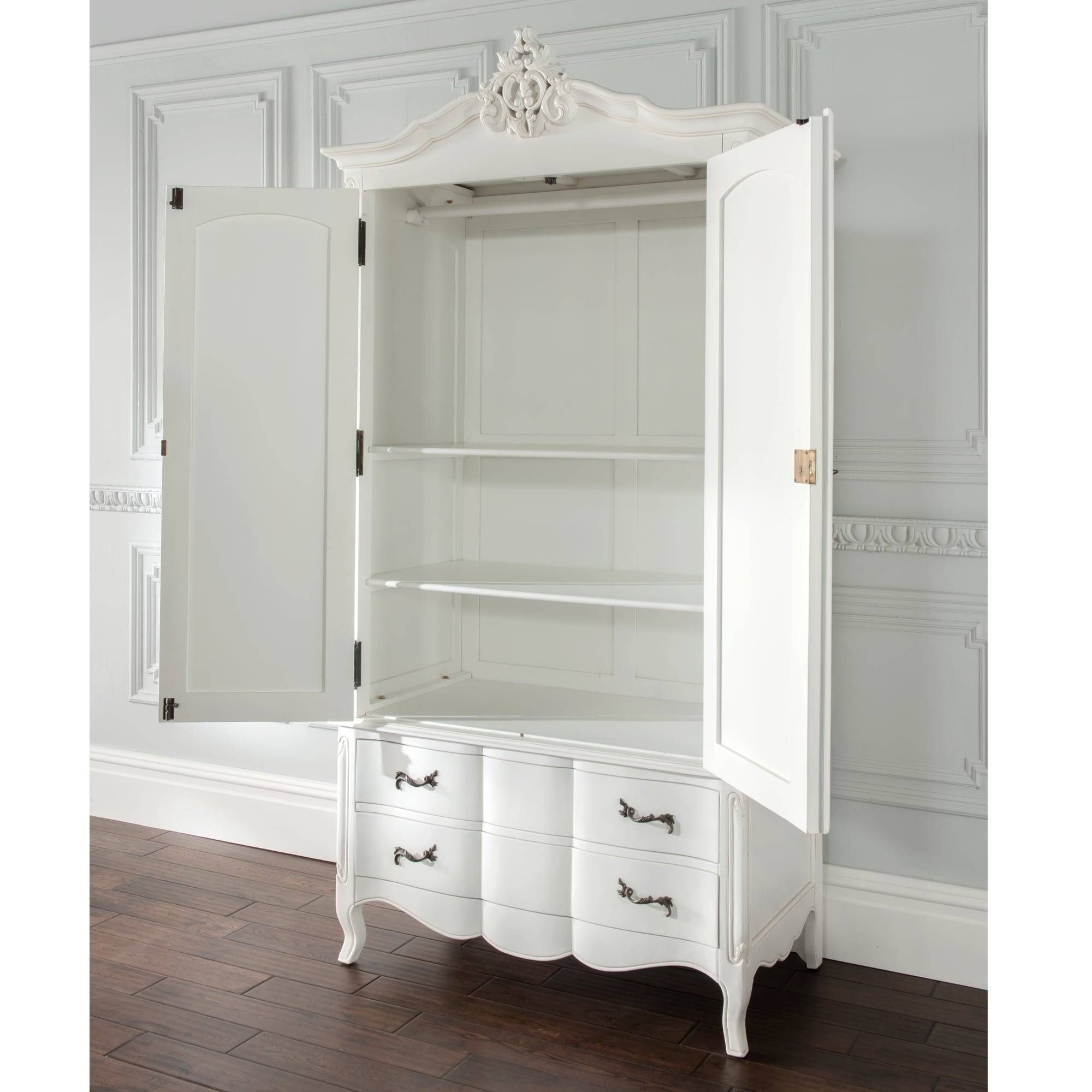 Estelle Antique French Style Wardrobe | French Style Furniture Regarding White French Style Wardrobes (View 14 of 15)