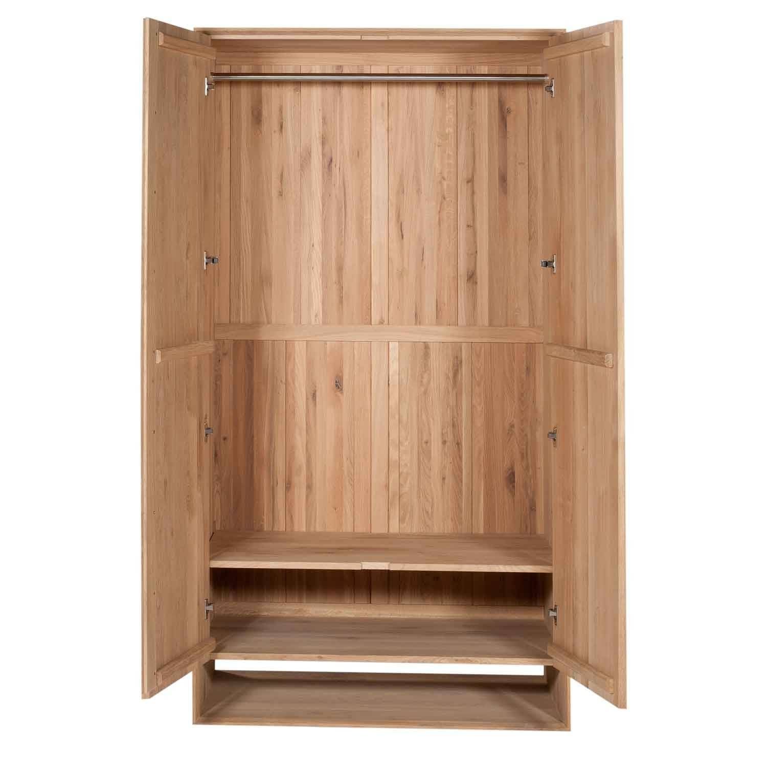 Ethnicraft Nordic Oak 2 Door Wardrobe | Solid Wood Furniture In Wood Wardrobes (View 4 of 15)