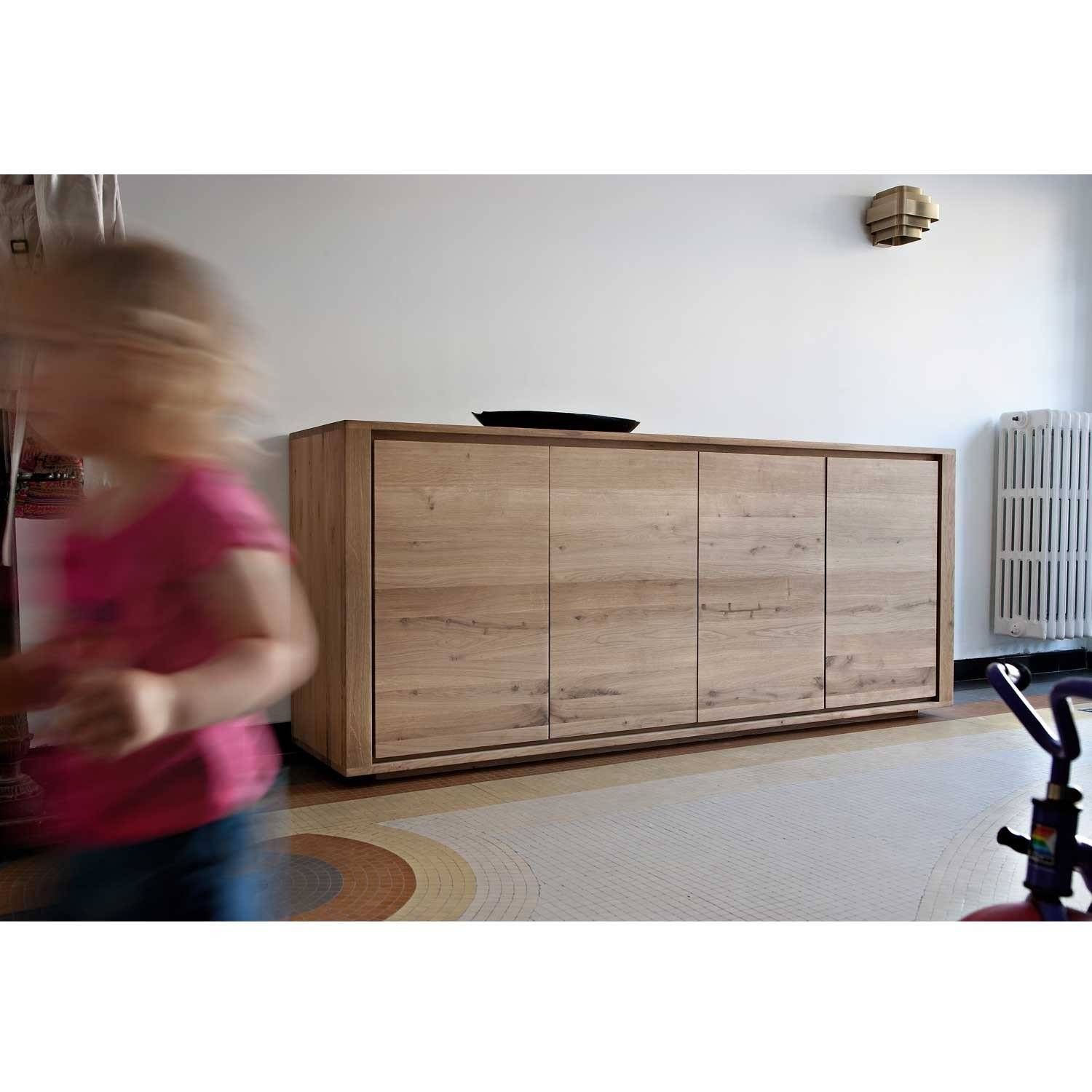 Ethnicraft Shadow Oak Sideboard | Solid Wood Furniture For Narrow Oak Sideboards (View 13 of 30)