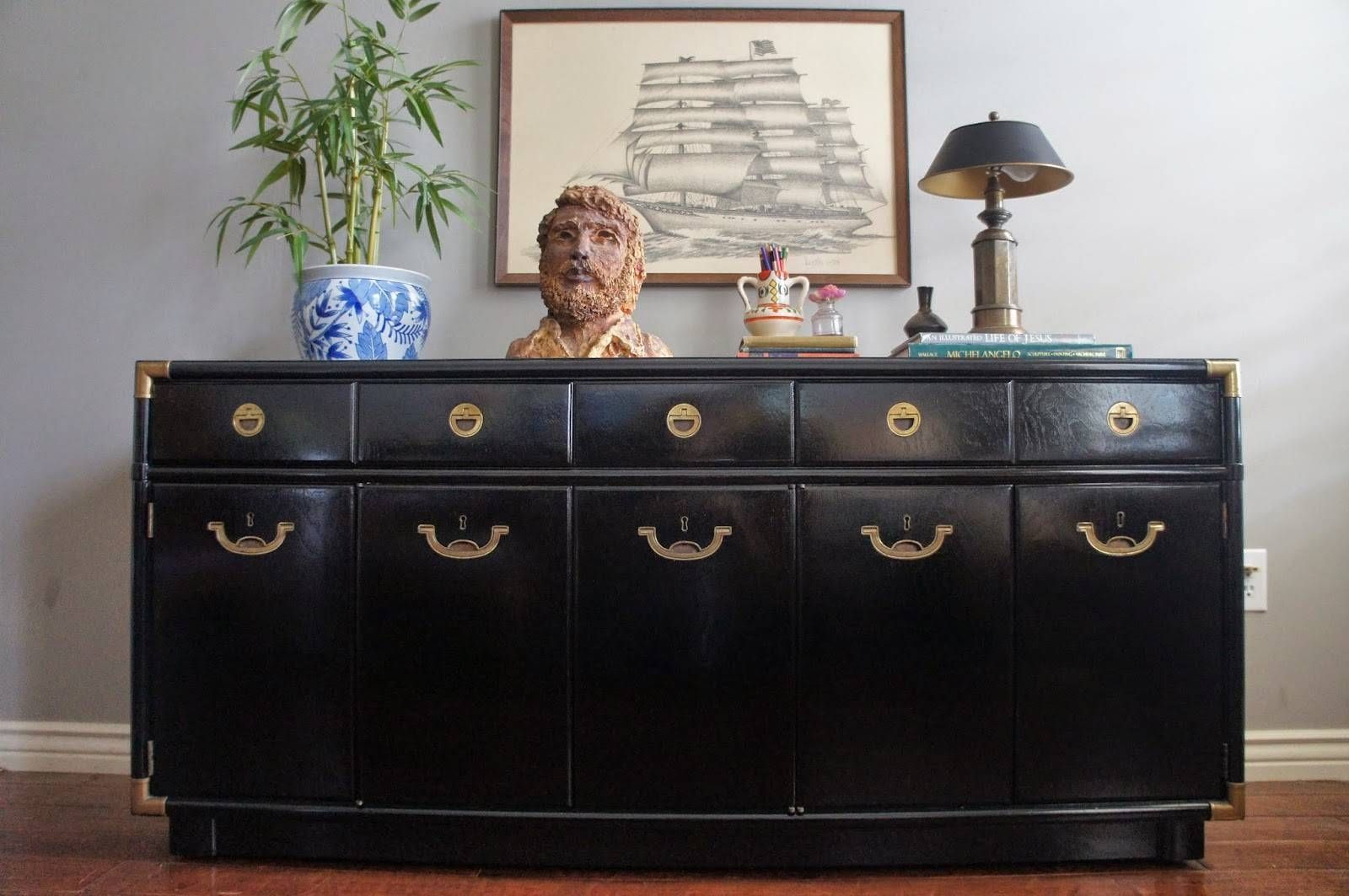 European Paint Finishes: Mid Century Modern, Glossy Black Within Black Gloss Buffet Sideboards (Photo 20 of 30)