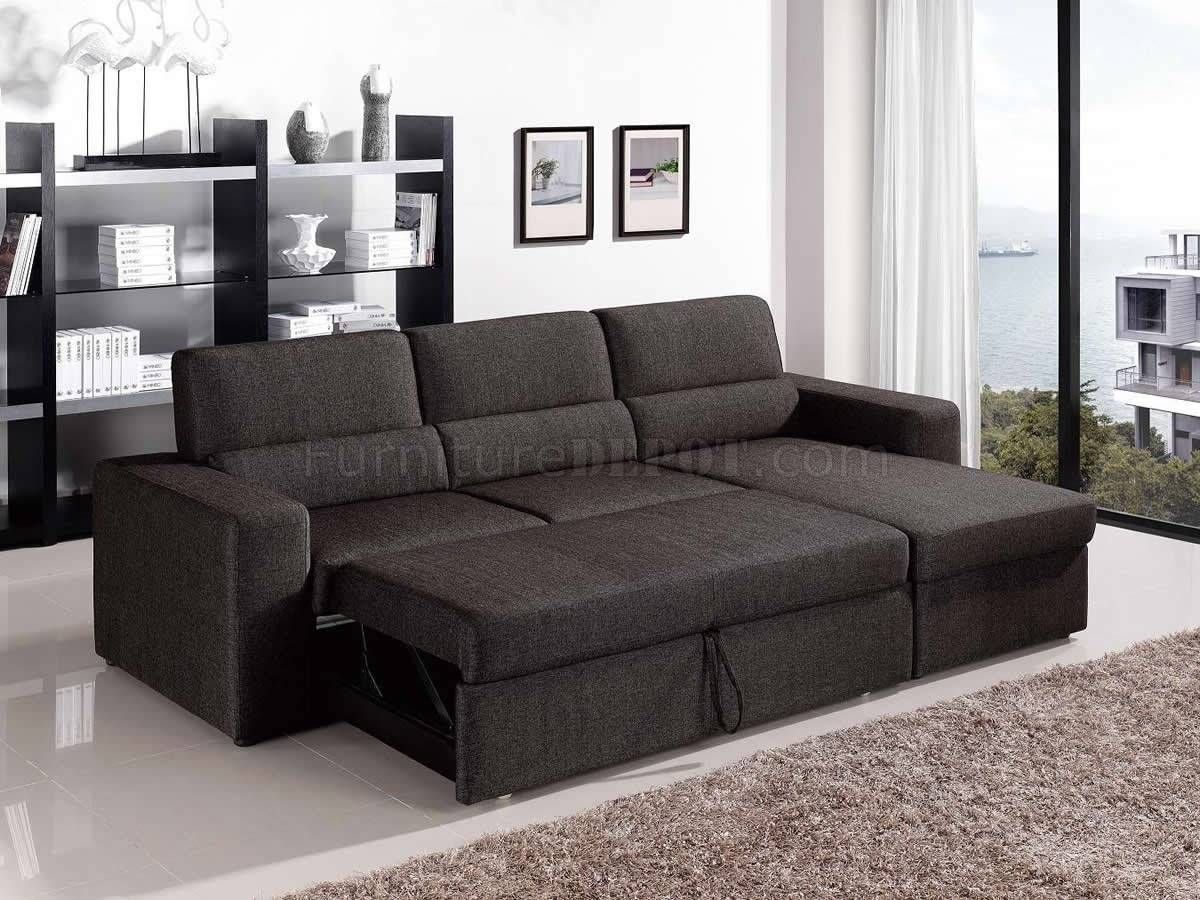 Fabric Modern Convertible Sectional Sofa W/storage Pertaining To Convertible Sectional Sofas (View 1 of 30)
