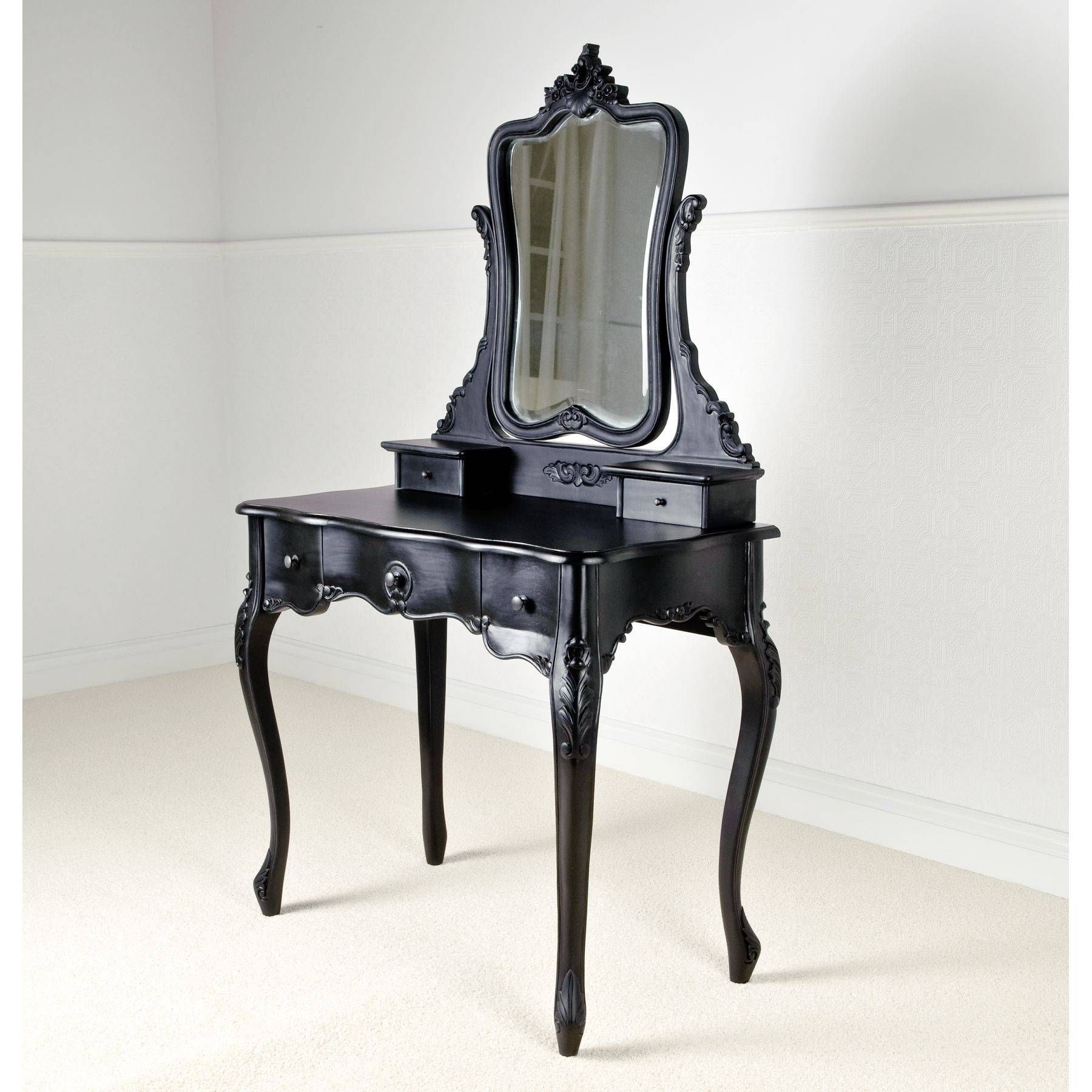 Fabulous Black Dressing Table With Mirror For Your Perfect Inside Black Dressing Mirrors (View 17 of 25)