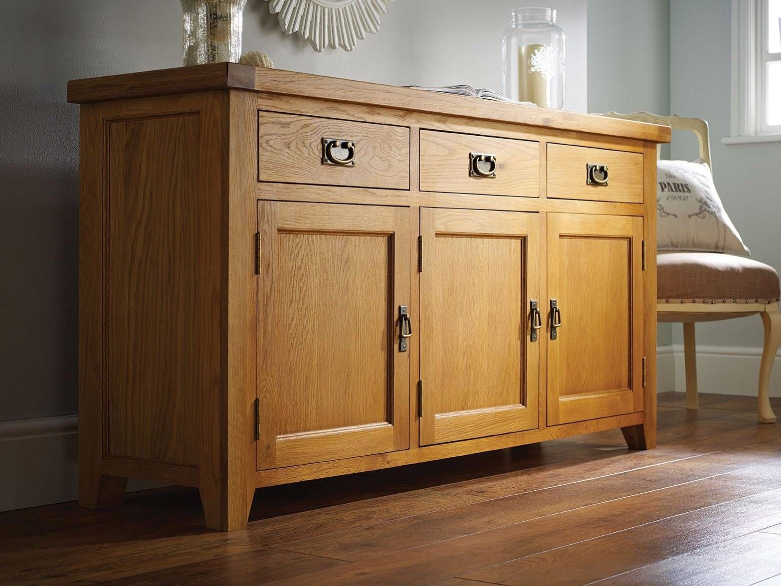 Farmhouse Country Oak Large Oak Sideboard – Just £399 – Youtube In Country Sideboards (Photo 5 of 30)