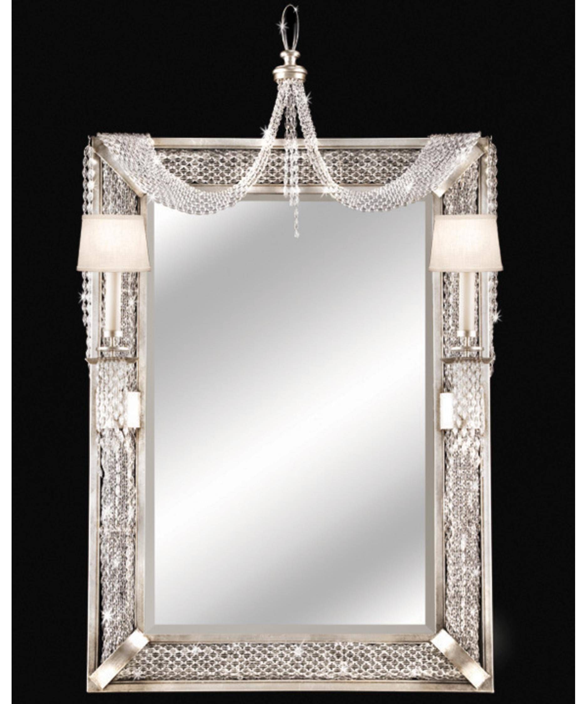 Fine Art Lamps 751255 Cascades 9 Inch Wall Mirror | Capitol Regarding Wall Mirrors With Crystals (Photo 2 of 25)