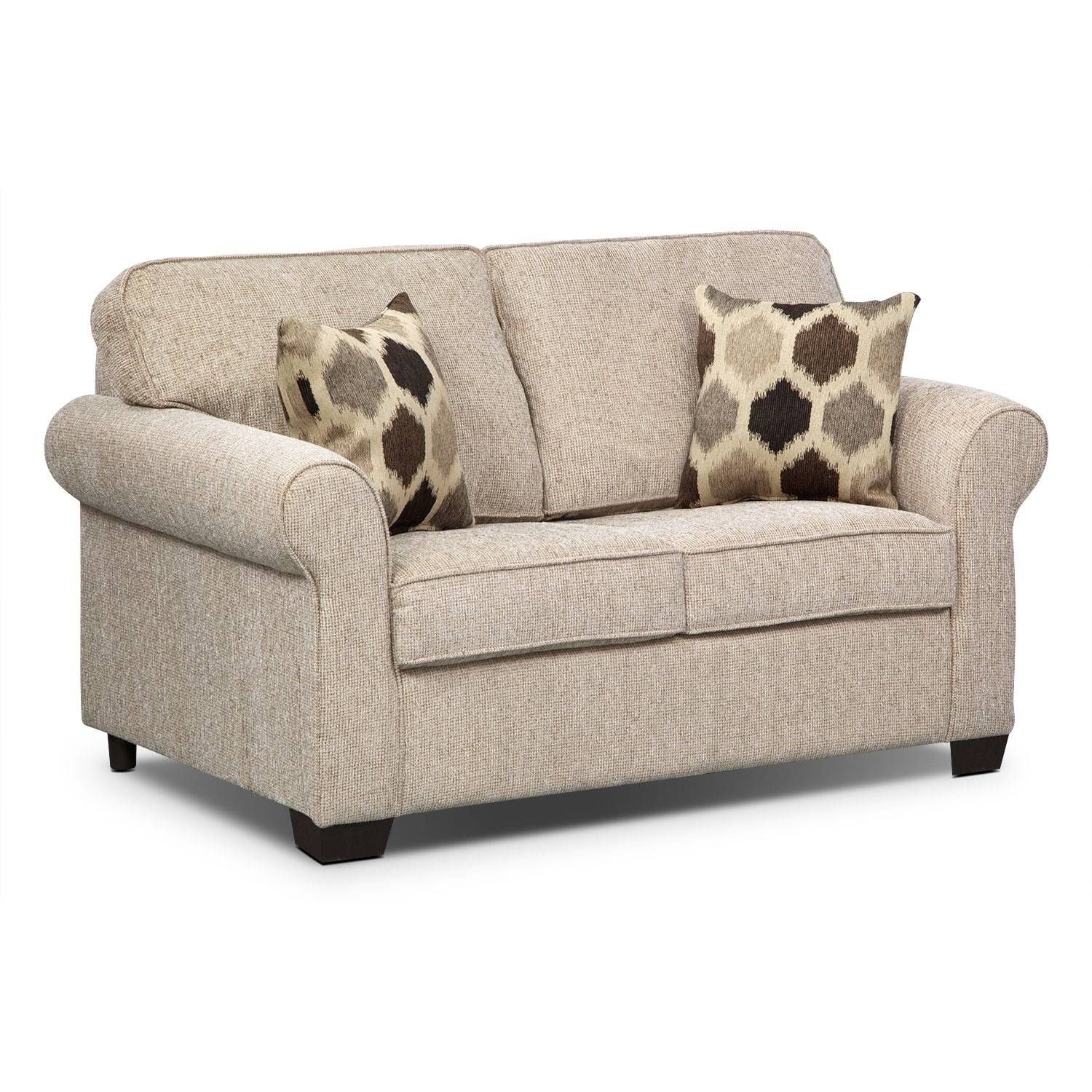 Fletcher Twin Memory Foam Sleeper Sofa – Beige | Value City Furniture Throughout Loveseat Twin Sleeper Sofas (View 6 of 30)