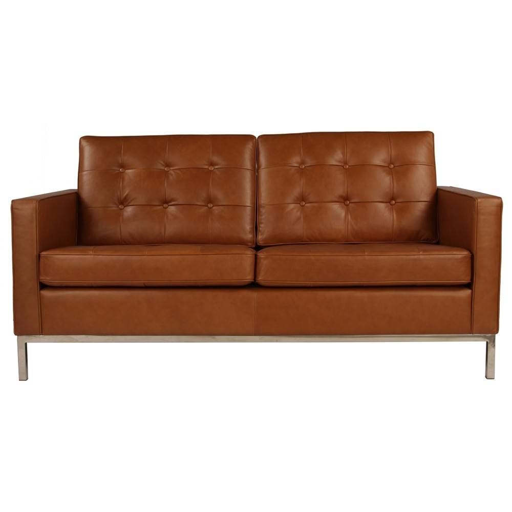 Florence Knoll Sofa 2 Seater Sofa Replica In Leather Commercial Regarding Florence Knoll Leather Sofas (Photo 15 of 25)