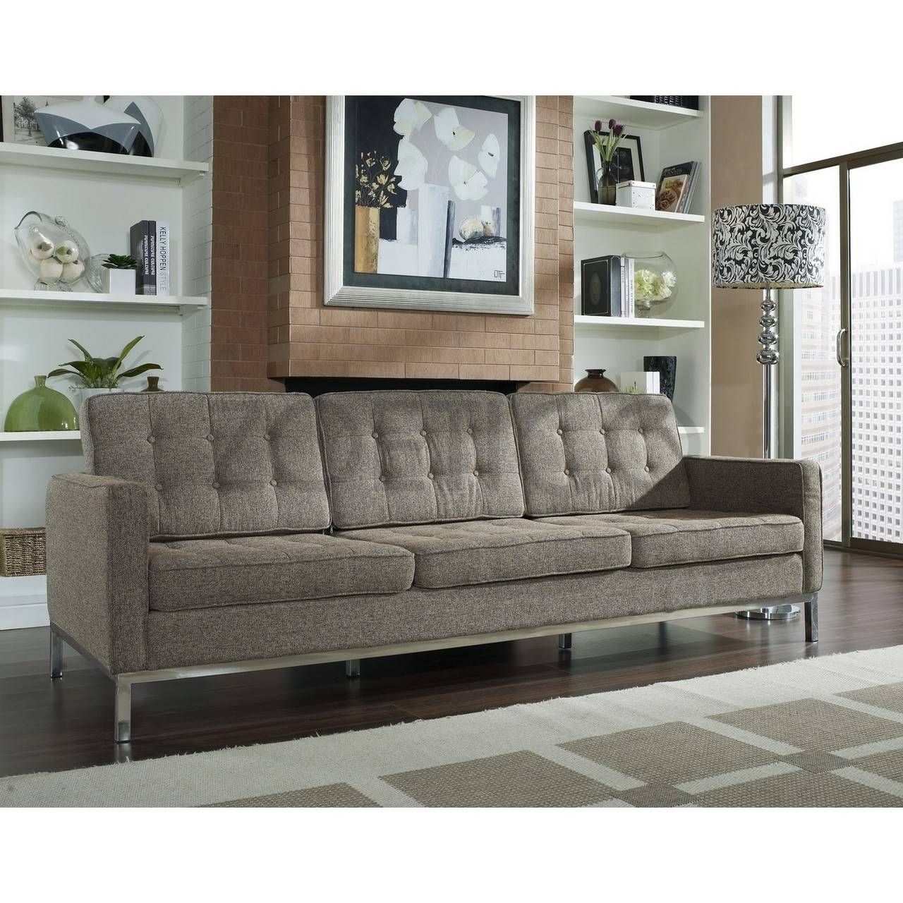 Florence Knoll Style Sofa In Fabric – (multiple Colors/materials Throughout Florence Knoll Style Sofas (Photo 1 of 25)