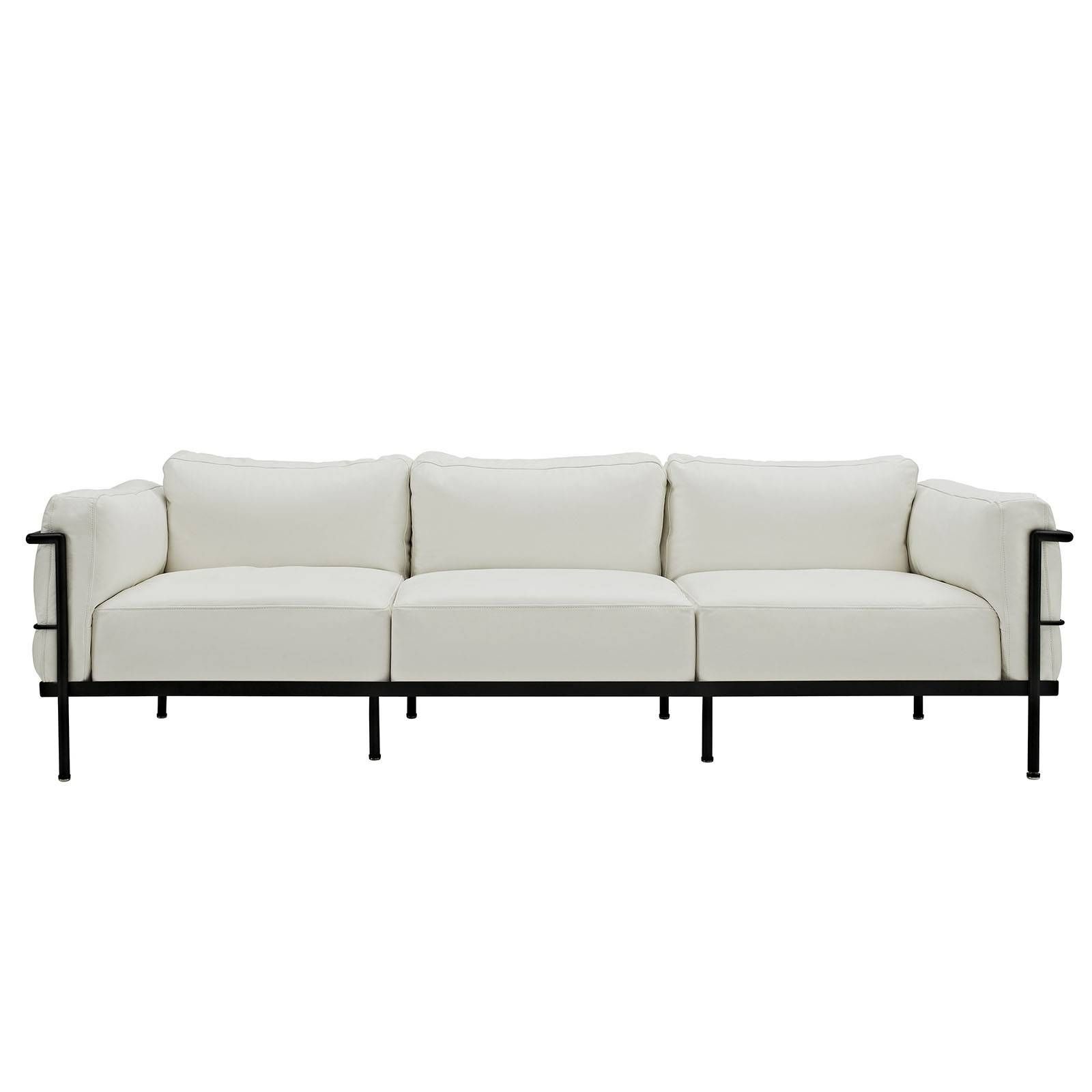 Florence Knoll Style Sofa In Leather (multiple Colors/materials For Florence Grand Sofas (View 16 of 25)