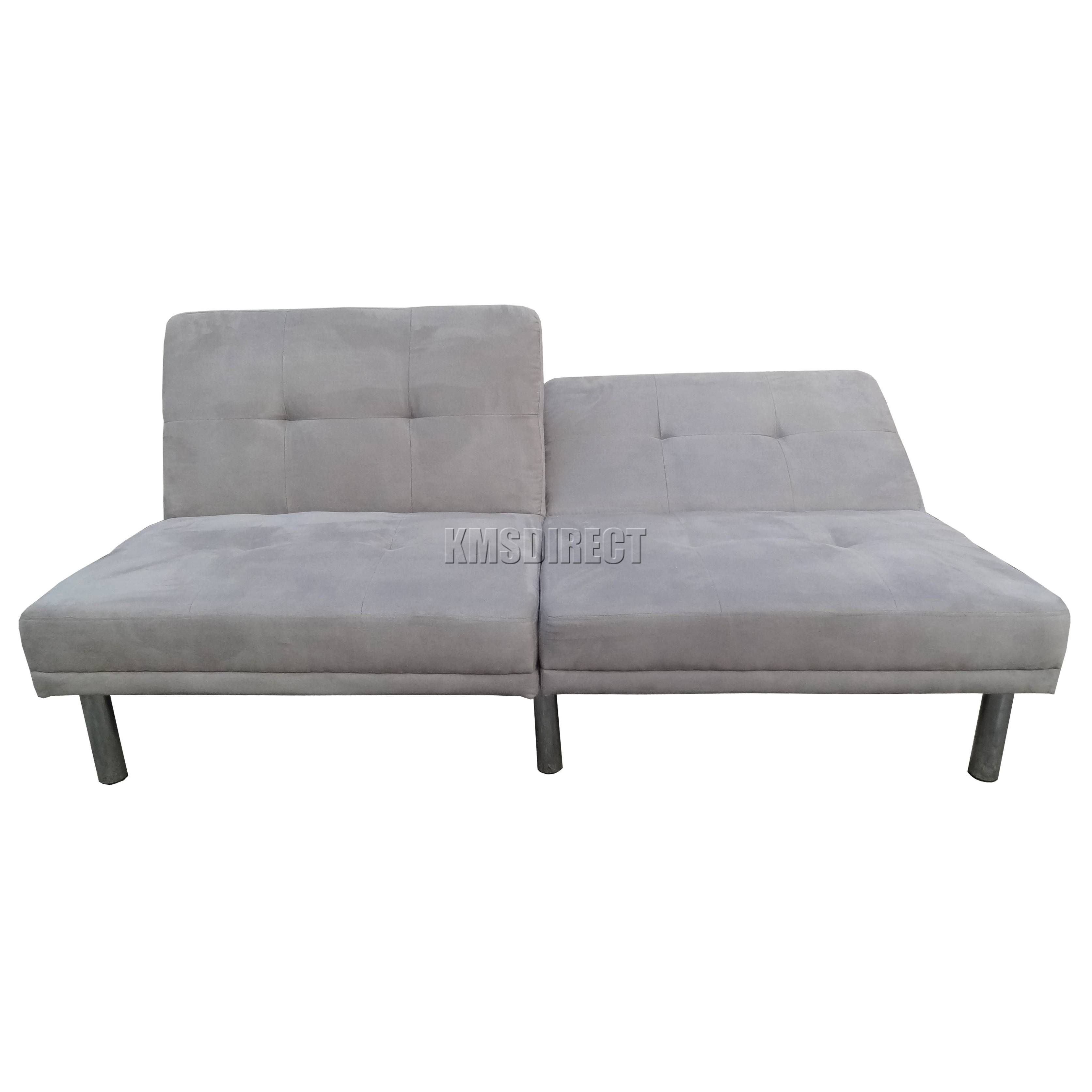 Foxhunter Fabric Faux Suede Sofa Bed Recliner 2 Seater Modern Pertaining To Faux Suede Sofa Bed (View 9 of 25)