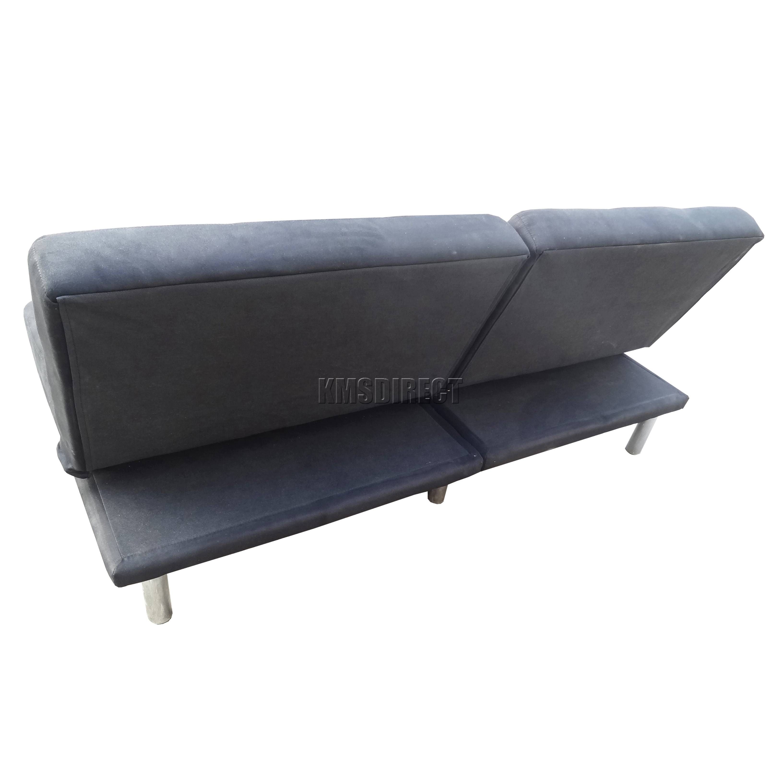 Foxhunter Fabric Faux Suede Sofa Bed Recliner 2 Seater Modern Regarding Faux Suede Sofa Bed (View 7 of 25)