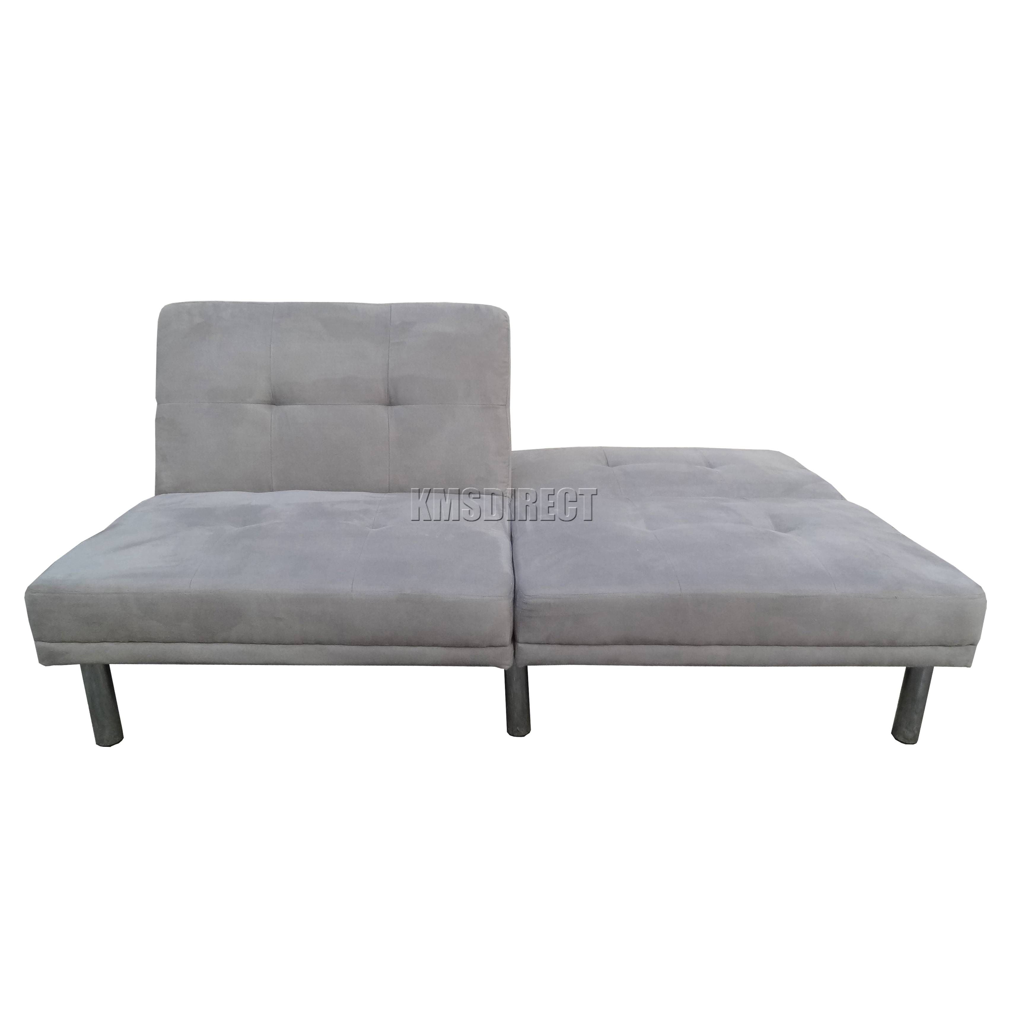 Foxhunter Fabric Faux Suede Sofa Bed Recliner 2 Seater Modern With Regard To Faux Suede Sofa Bed (View 12 of 25)