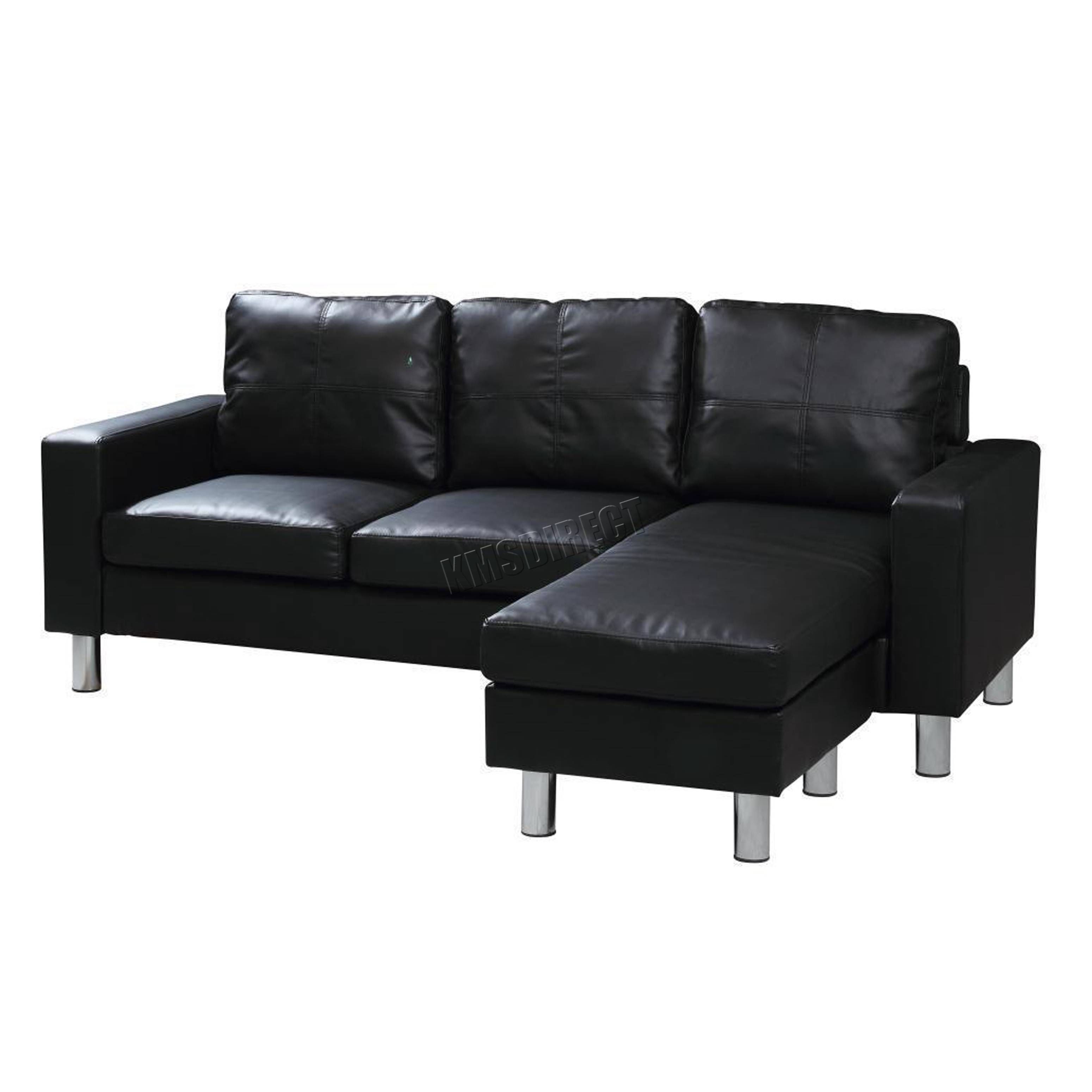 Foxhunter Modern Pu L Shaped Corner 3 Seater Sofa With Chaise Intended For Modern 3 Seater Sofas (Photo 26 of 30)