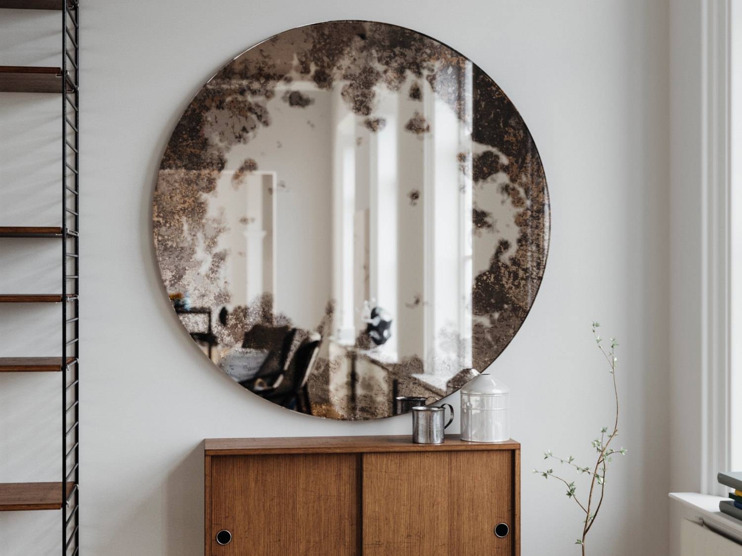 25 Inspirations Antique Frameless Mirrors   Frameless Antique Mirror Round Hanging Wall Mirror Made With Throughout Antique Frameless Mirrors 