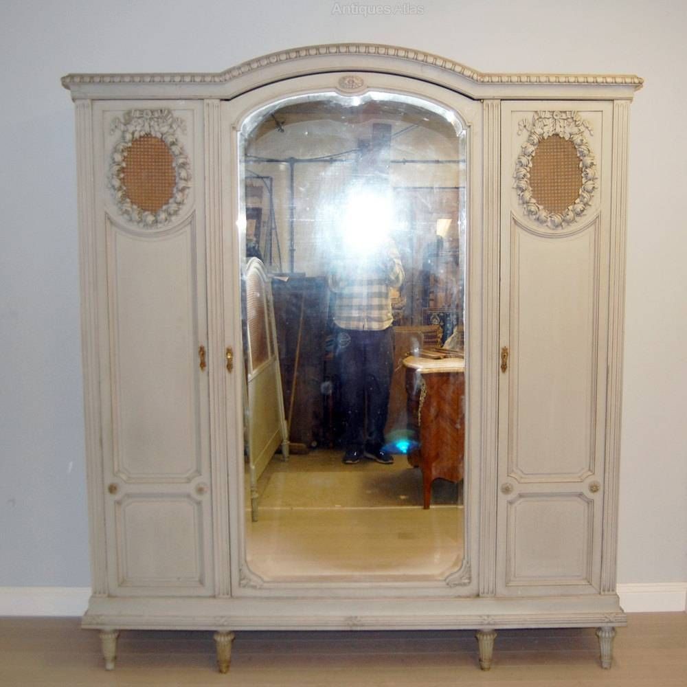 French 3 Door Painted Armoire / Wardrobe – Antiques Atlas Throughout 3 Door French Wardrobes (View 13 of 15)
