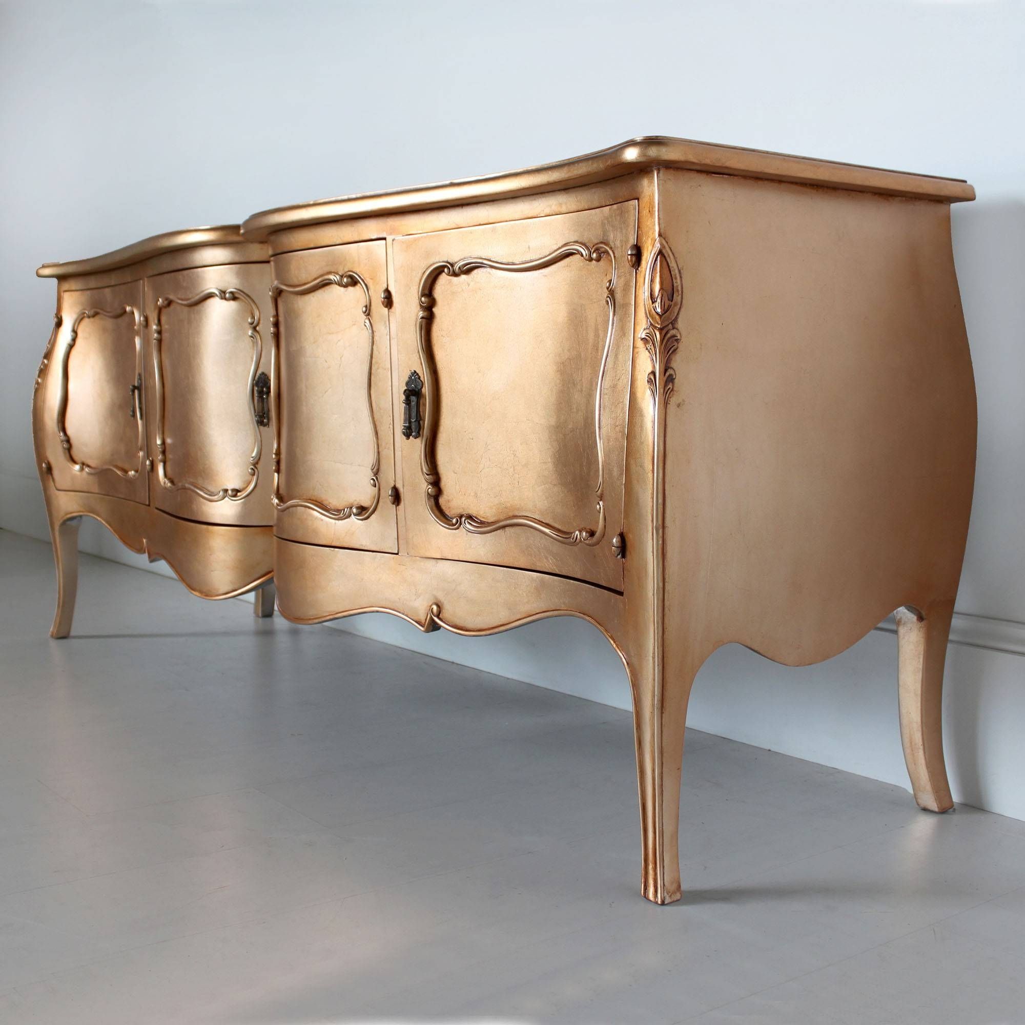 French Four Door Sideboard In Gold Intended For French Style Sideboards (Photo 14 of 30)