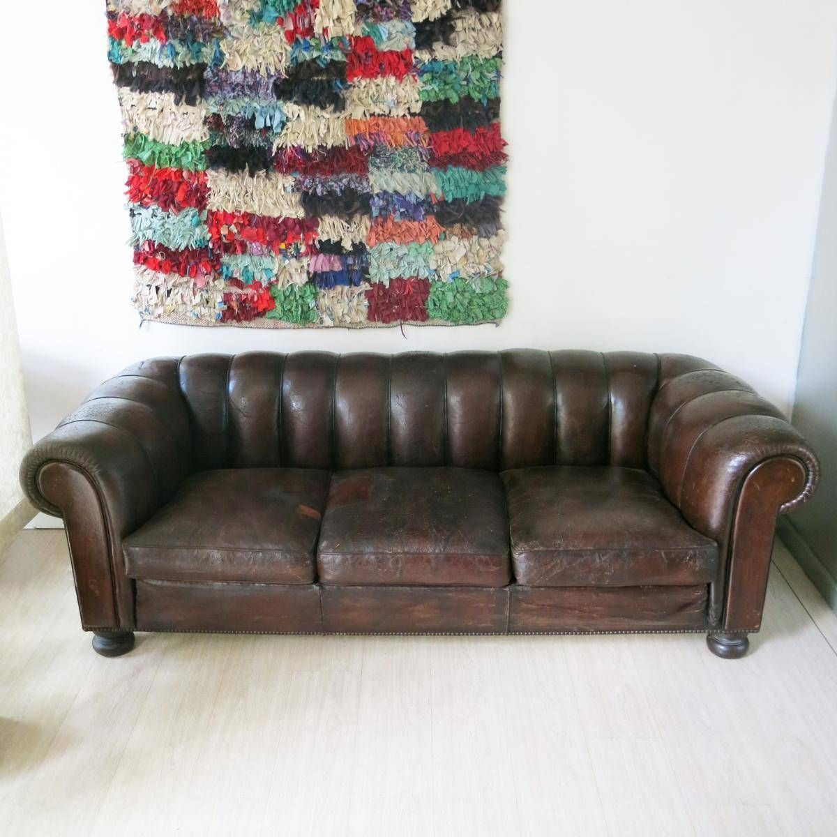 French Leather Chesterfield Sofa, 1930s For Sale At Pamono For 1930s Couch (Photo 176 of 299)
