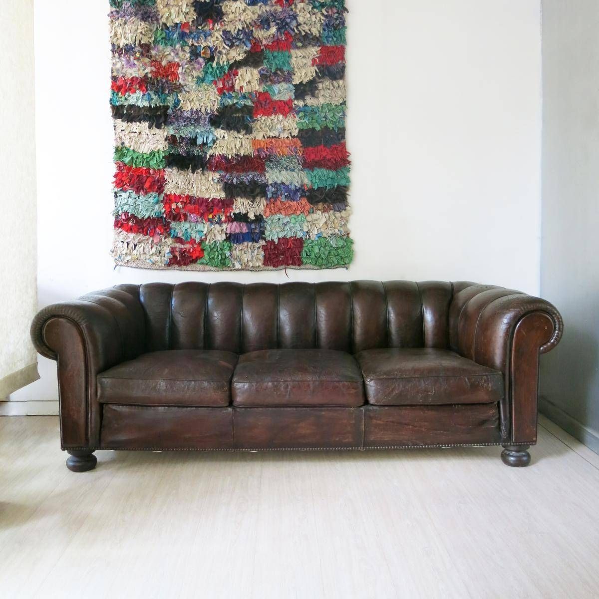 French Leather Chesterfield Sofa, 1930s For Sale At Pamono In 1930s Couch (Photo 186 of 299)