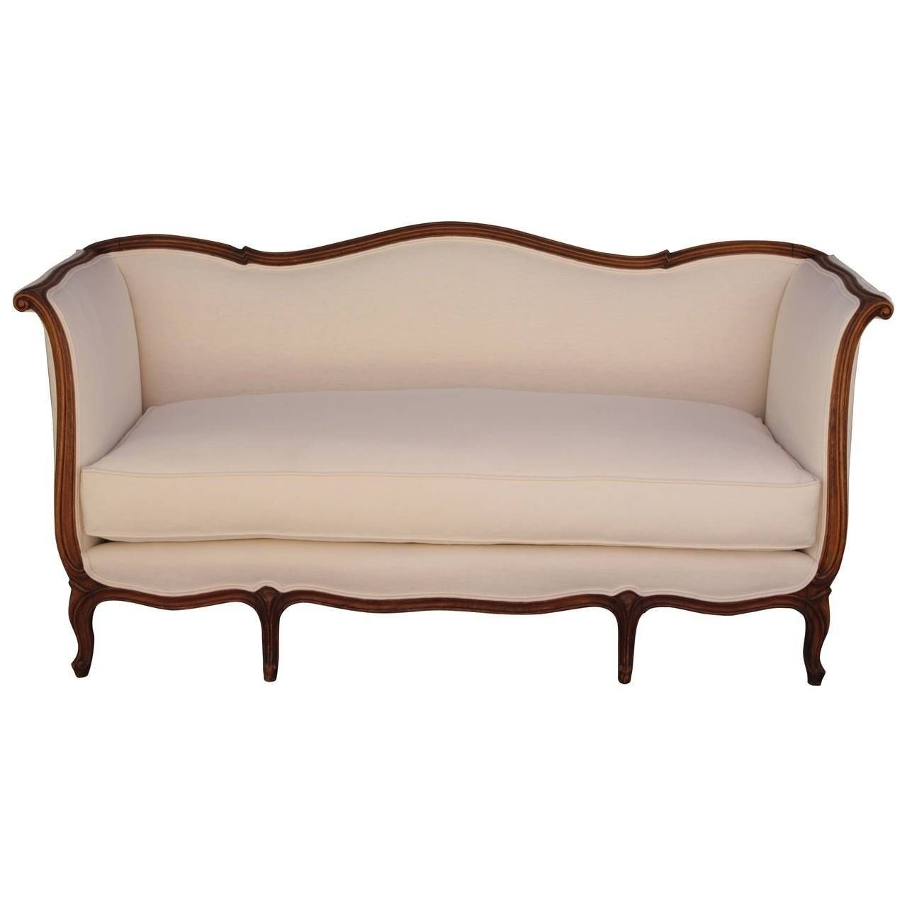 French Louis Xv Style Sofa With Linen Upholstery At 1stdibs Regarding French Style Sofa (View 2 of 25)