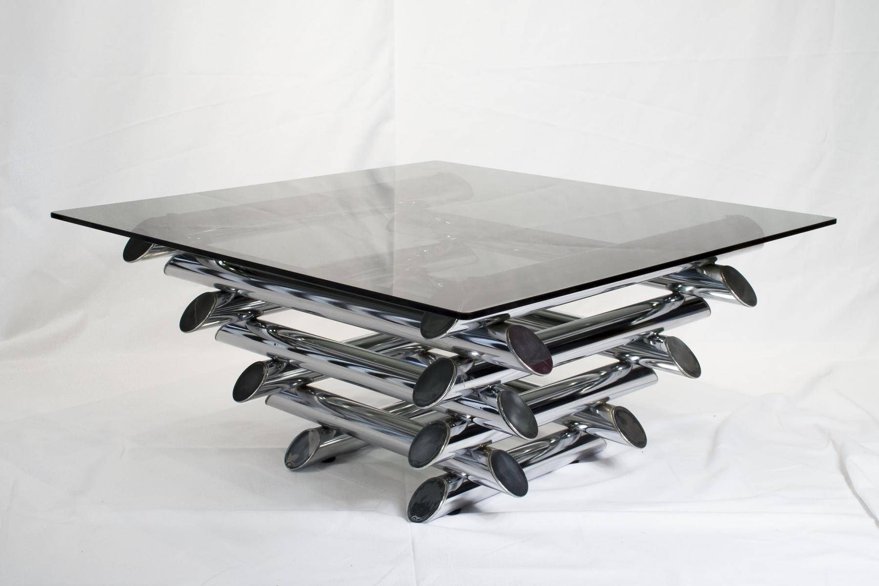 French Tubular Chrome Coffee Table, 1970s For Sale At Pamono Within White And Chrome Coffee Tables (View 16 of 30)