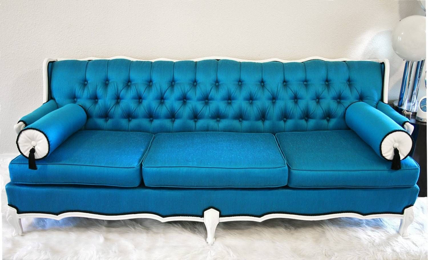Fresh Classic Blue Tufted Leather Sofa #11133 Within Blue Tufted Sofas (View 18 of 30)