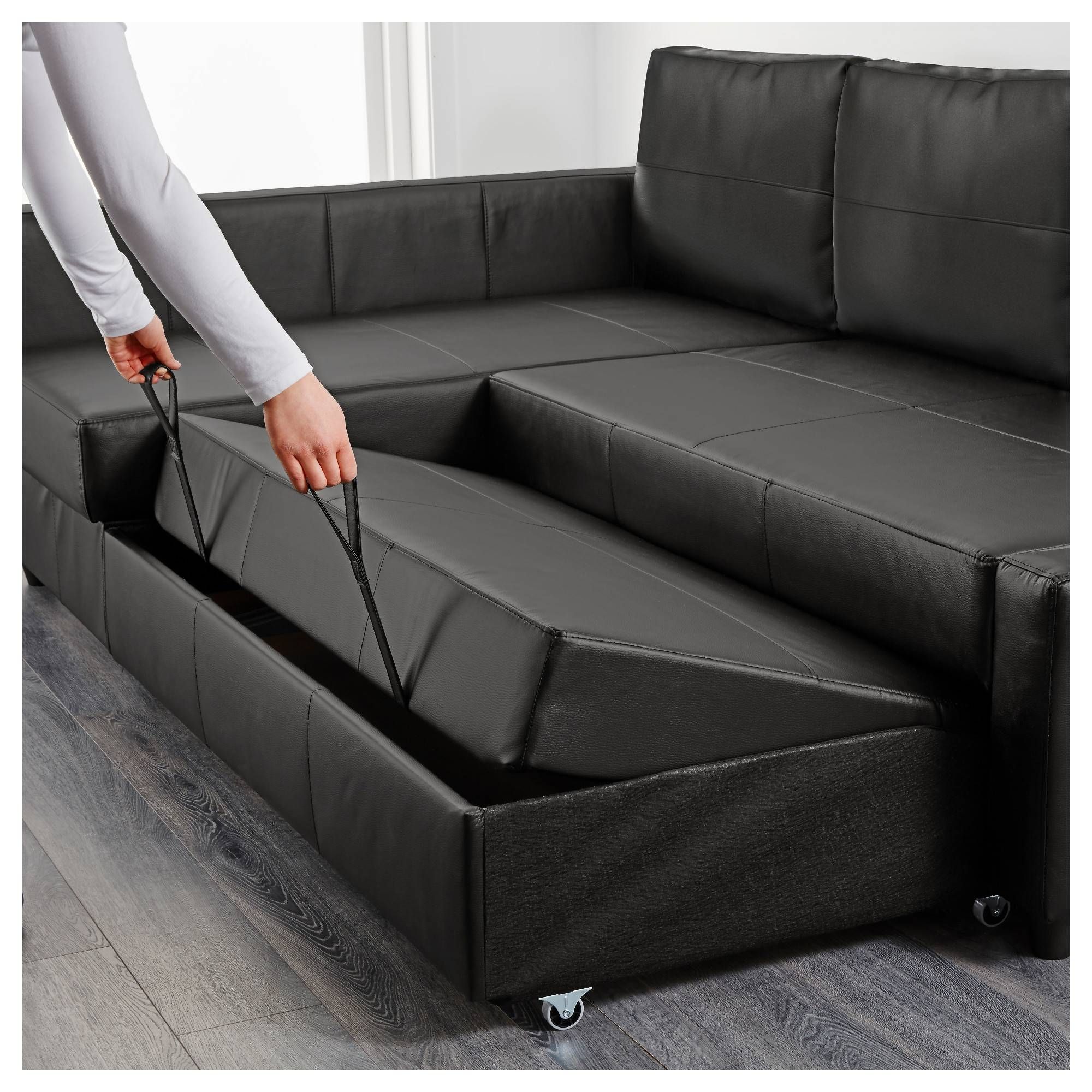 Friheten Sleeper Sectional,3 Seat W/storage – Skiftebo Dark Gray Pertaining To Storage Sofas Ikea (View 11 of 25)