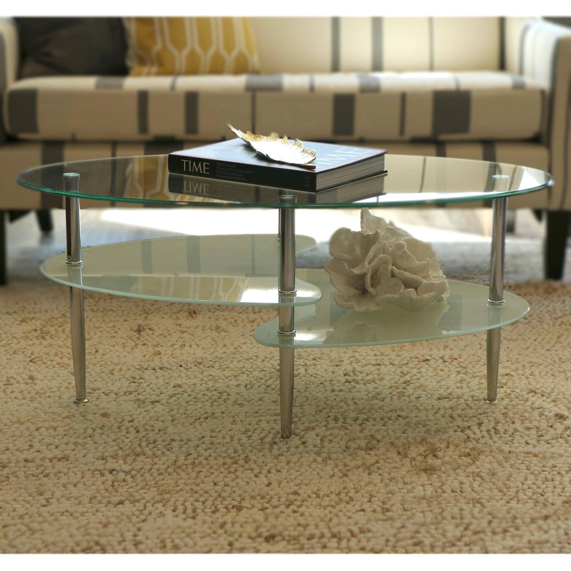 Frosted Glass Coffee Table Chrome | Coffee Tables Decoration Throughout Chrome Glass Coffee Tables (View 26 of 30)