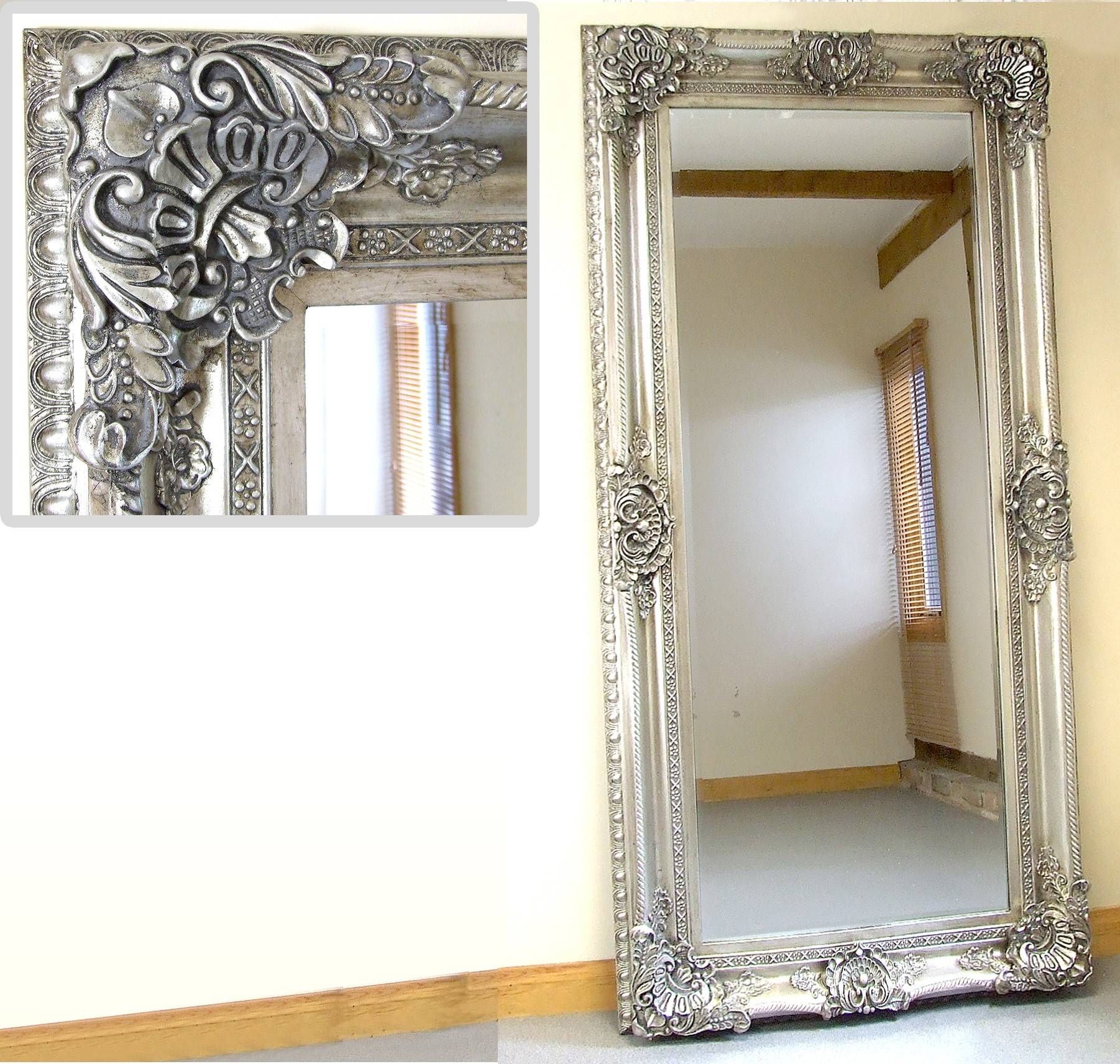 Full Length Silver Mirror 40 Unique Decoration And Ornate Full With Large Ornate Mirrors For Wall (View 8 of 25)