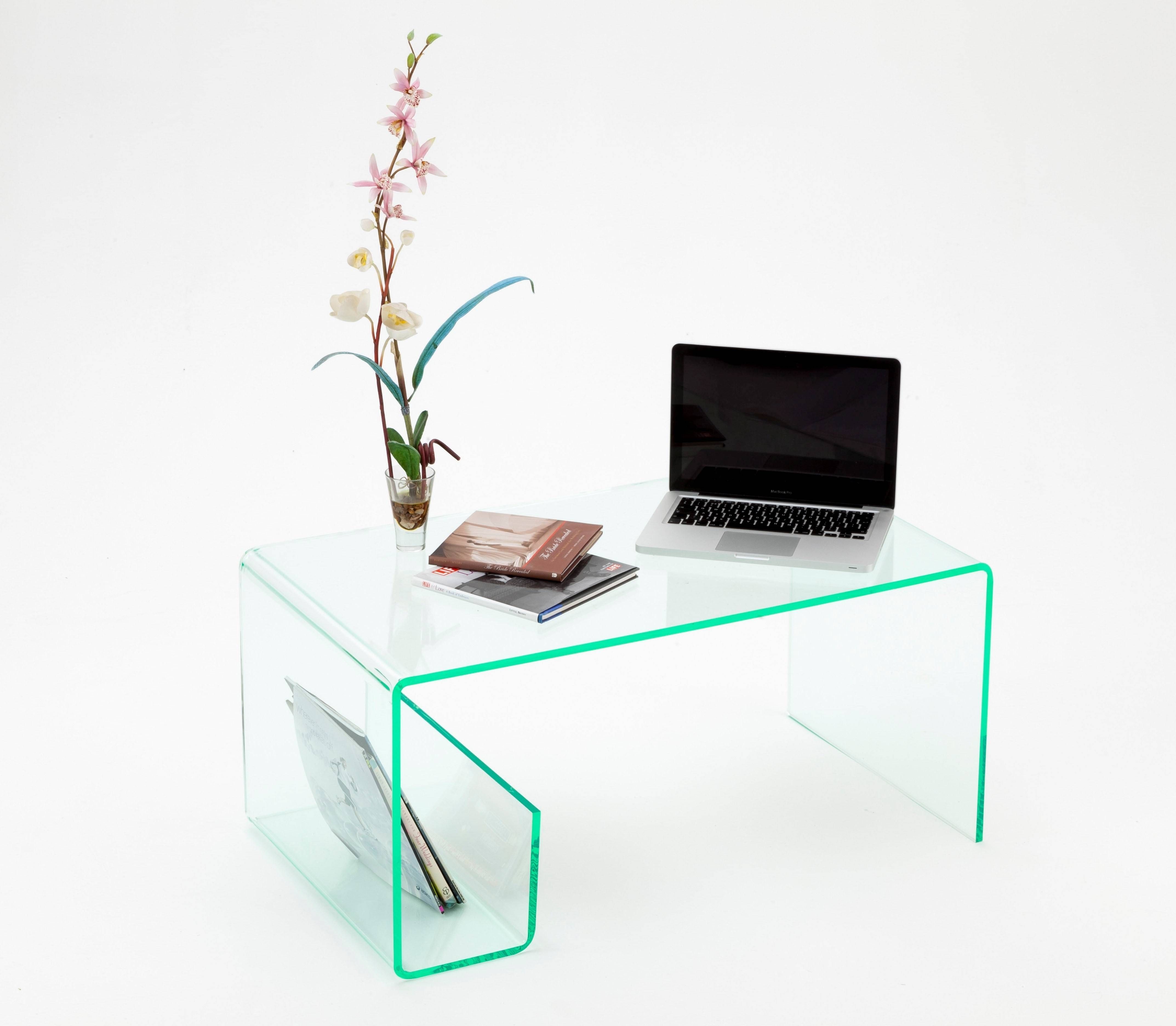 Fur105 – Silicon (glass Effect) Acrylic Coffee Table With Magazine Within Acrylic Coffee Tables With Magazine Rack (Photo 1 of 30)