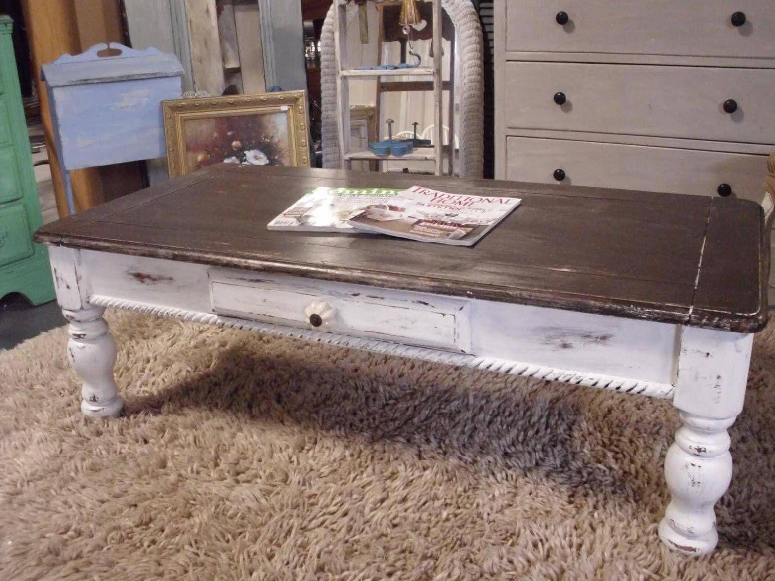 Furniture. 20+ Awesome Distressed Rustic Coffee Table: Distressed Within Rustic Coffee Table Drawers (Photo 26 of 30)