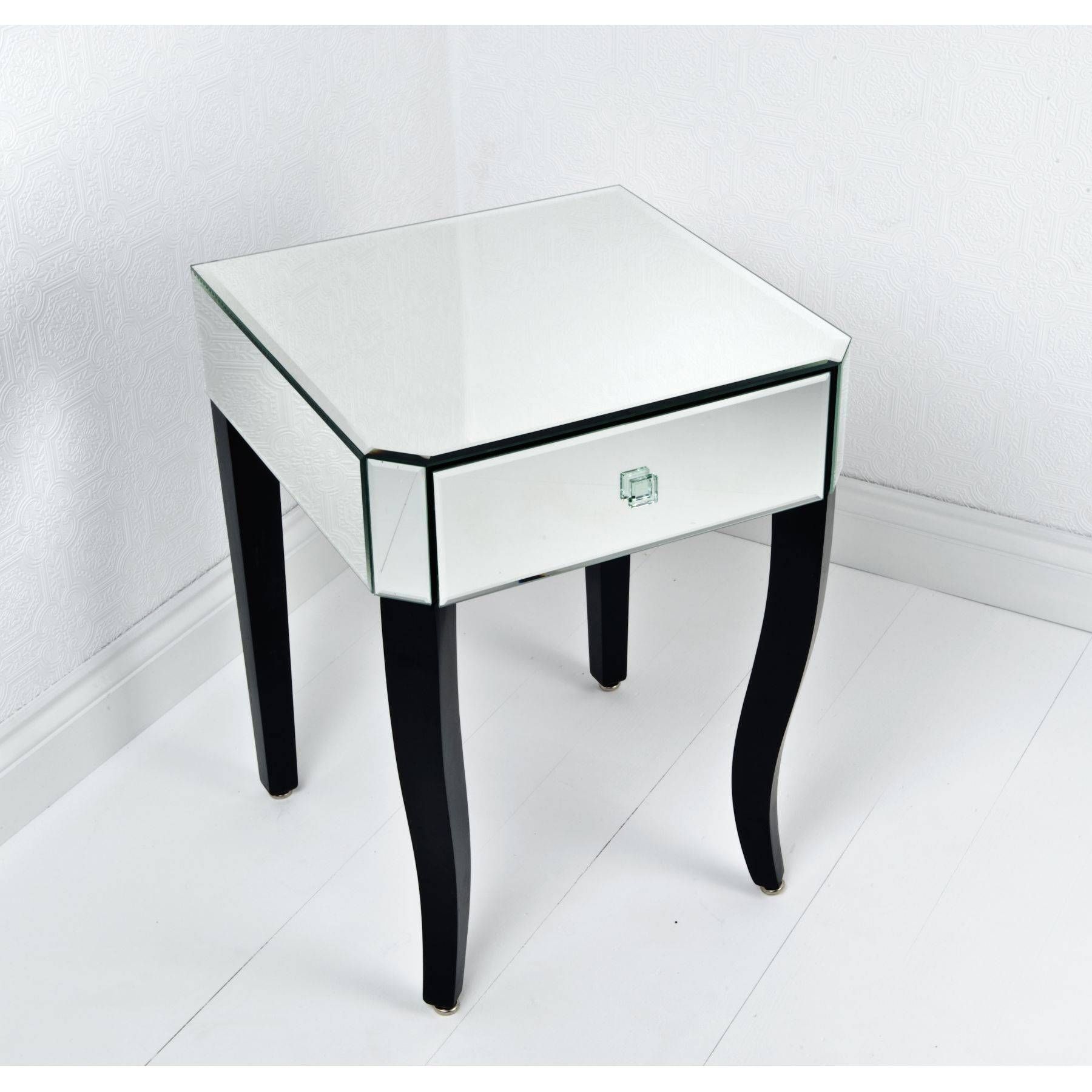 Furniture: Add Modern Style To Your Home With Mirrored Side Table Regarding Small Table Mirrors (View 15 of 25)
