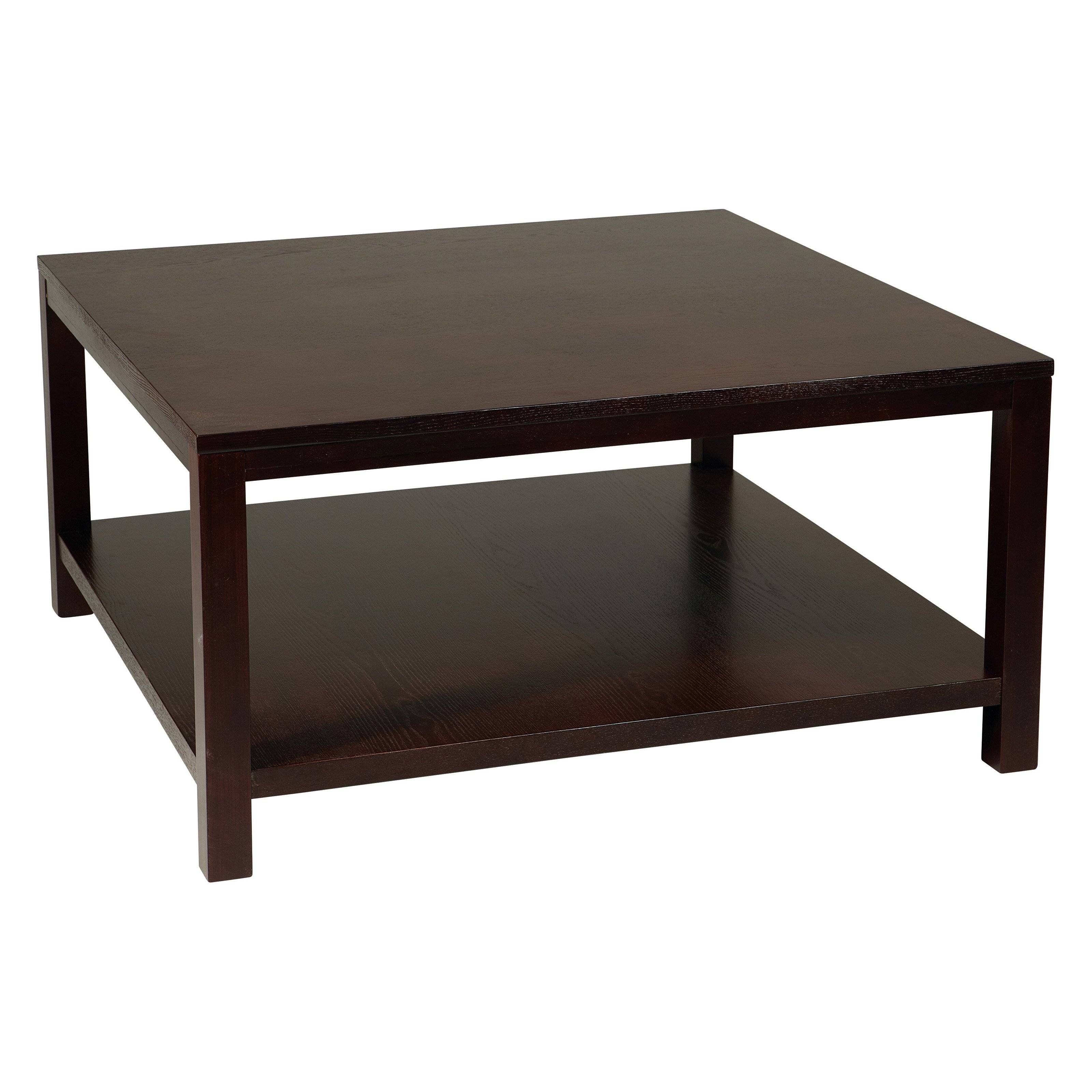 Furniture: Alluring Espresso Coffee Table For Stunning Home Intended For Rustic Coffee Tables With Bottom Shelf (View 28 of 30)