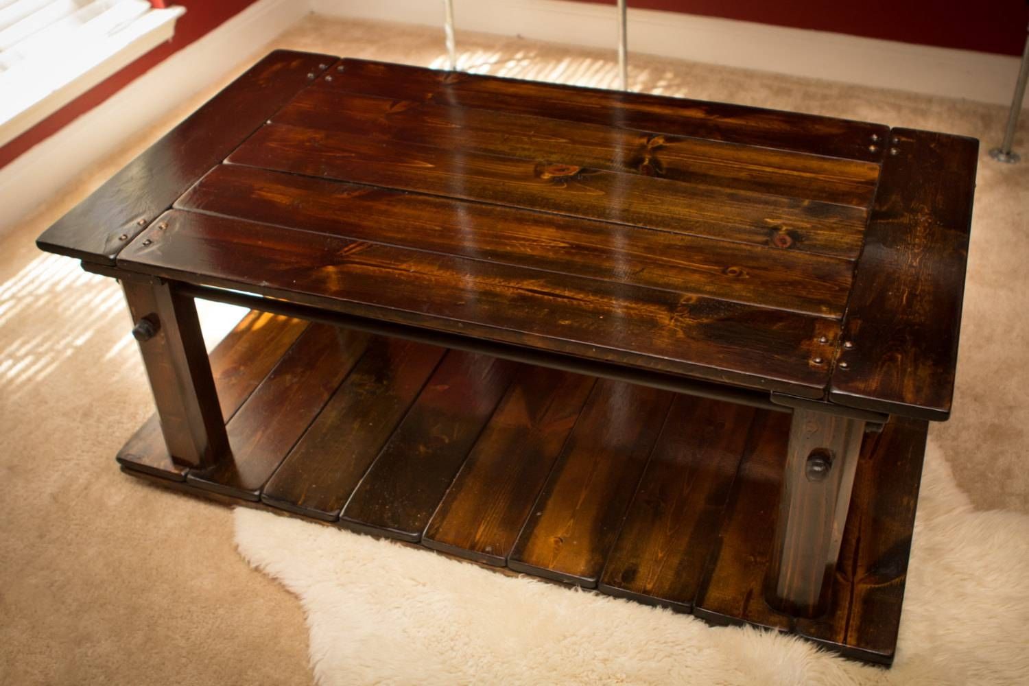 Furniture: Appealing Rustic Coffee Tables In Unique Wood Rectangle With Regard To Rustic Coffee Tables And Tv Stands (View 23 of 30)