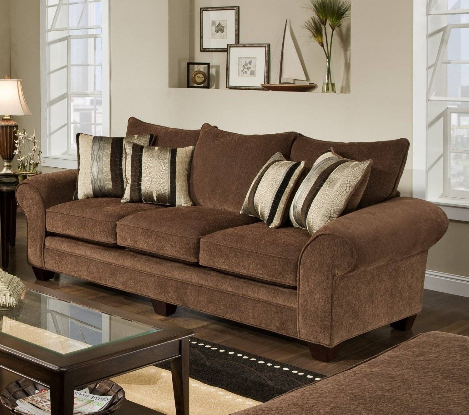 Furniture: Brown Benchcraft Furniture Sofa Decor With Glass And Throughout Berkline Sofa (View 26 of 30)