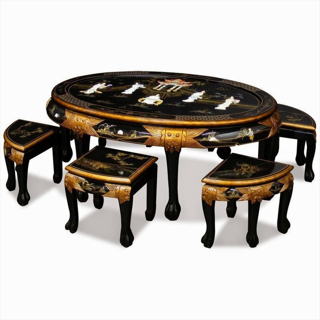 Furniture. Buying Coffee Table With Stools In Good Price For Asian Coffee Tables (Photo 26 of 30)