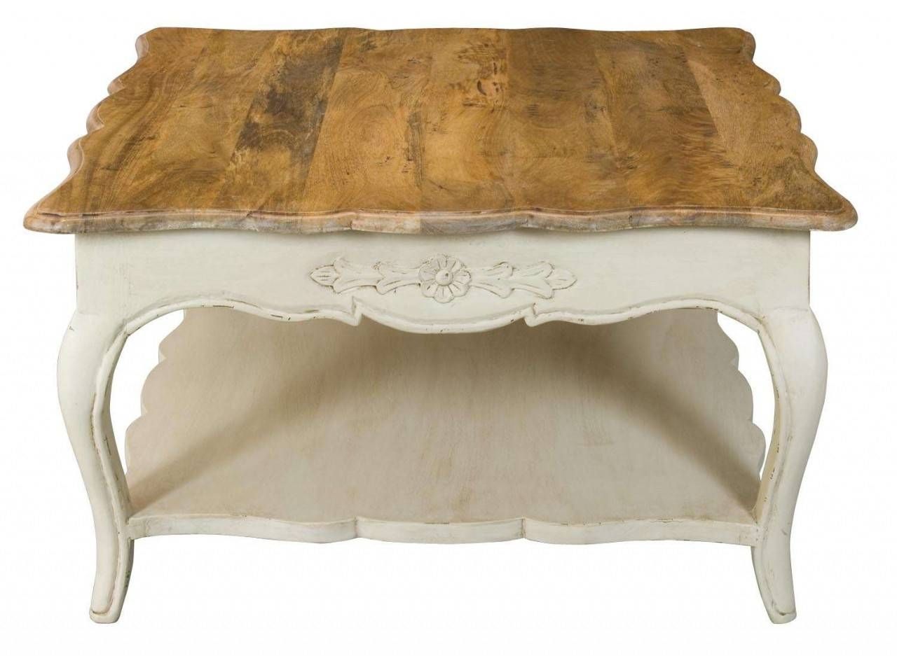 Furniture. Cream Coffee Table Ideas: Low Square Unfinished Oak In Oak And Cream Coffee Tables (Photo 30 of 30)
