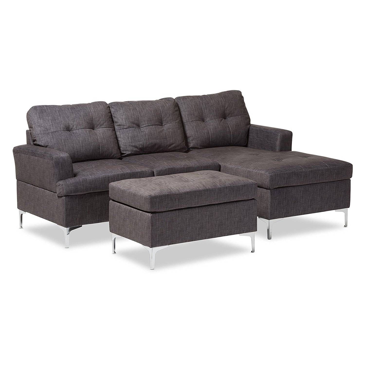 Furniture: Elegant Baxton Studio Sectional For Mid Century Modern With Regard To Braxton Sectional Sofa (View 27 of 30)