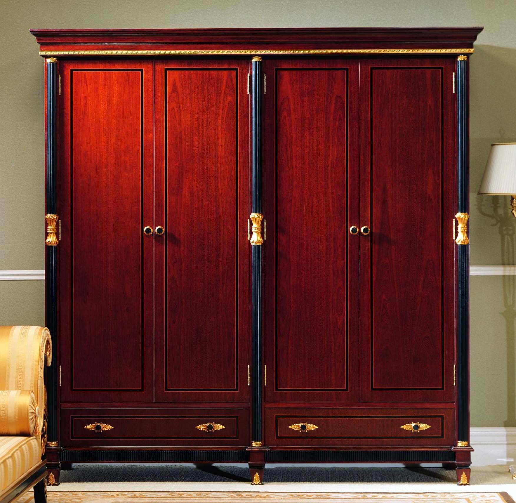 Furniture: Fancy Wardrobe Armoire For Wardrobe Organizer Idea In Dark Wood Wardrobes Armoires (Photo 1 of 30)