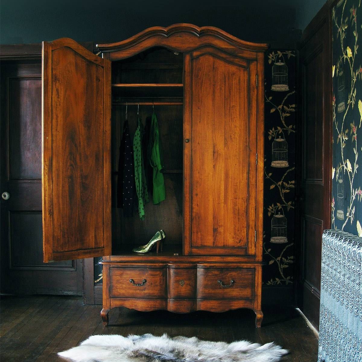Furniture: Fancy Wardrobe Armoire For Wardrobe Organizer Idea With Wicker Armoire Wardrobes (View 8 of 15)