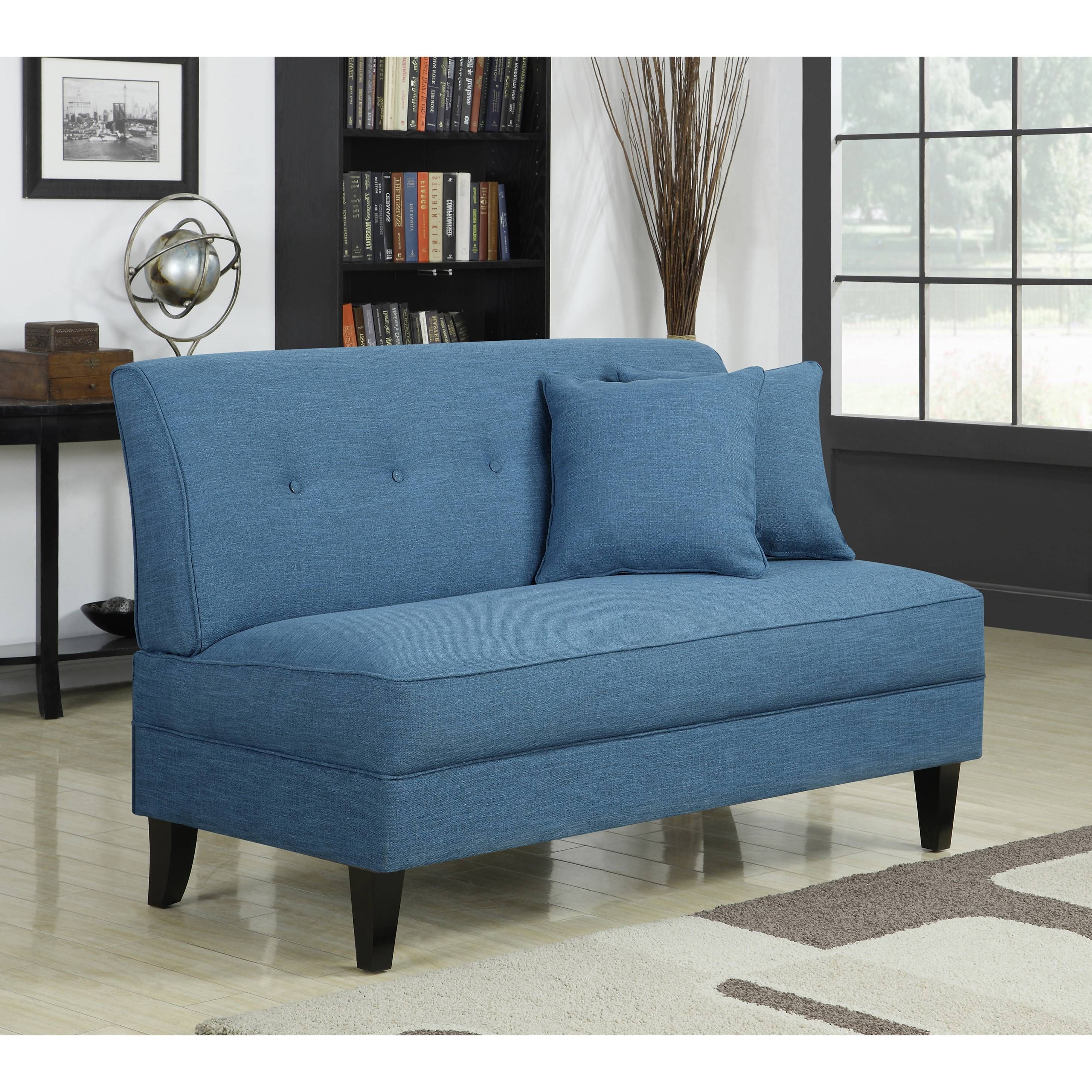 Furniture: Furniture Ideas: Armless Loveseat — Carolinacouture With Small Armless Sofa (View 15 of 26)
