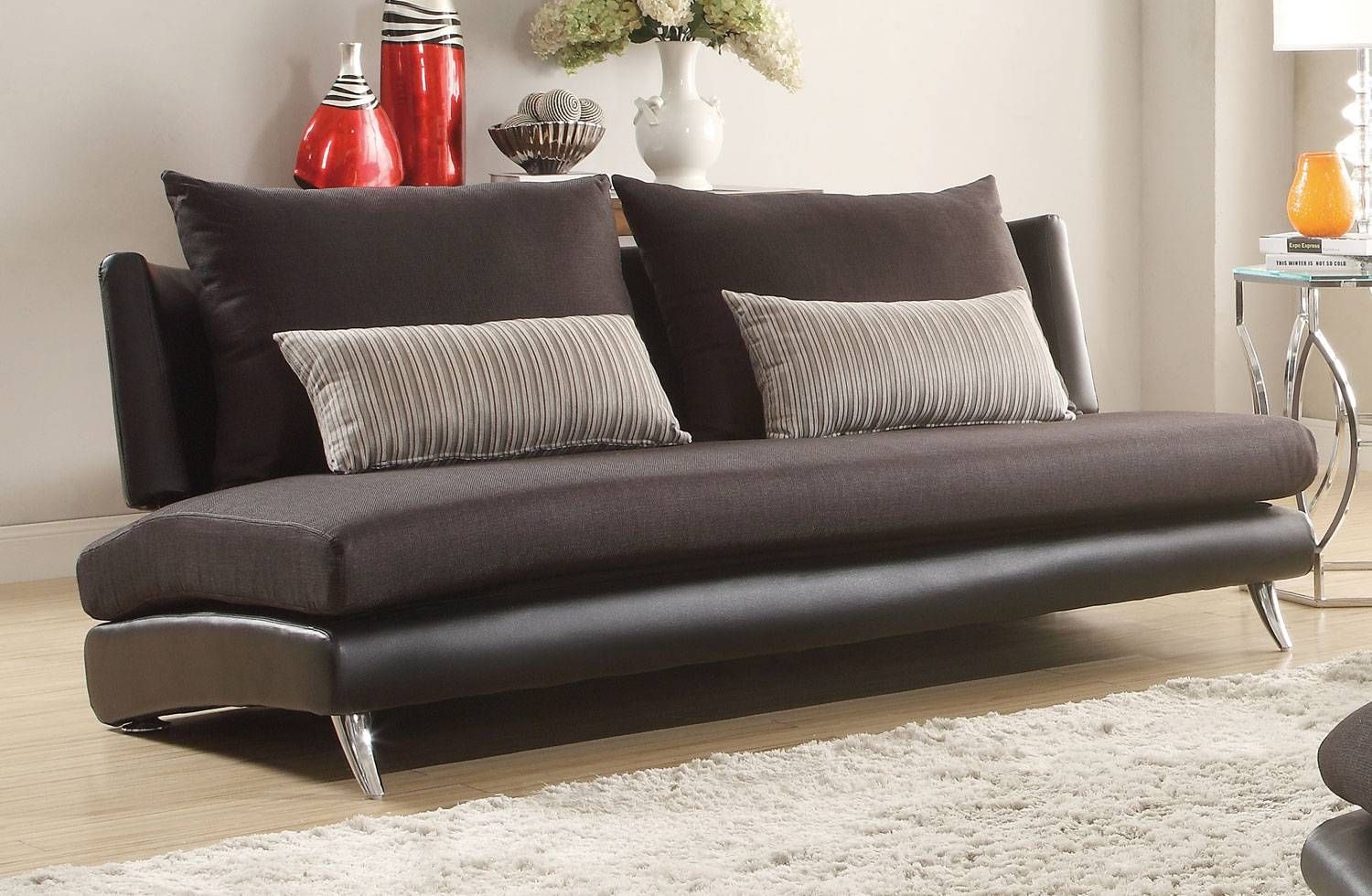 Furniture Home: Coaster Sofa Beds Contemporary Armless Sofa Bed Inside Small Armless Sofa (View 9 of 26)