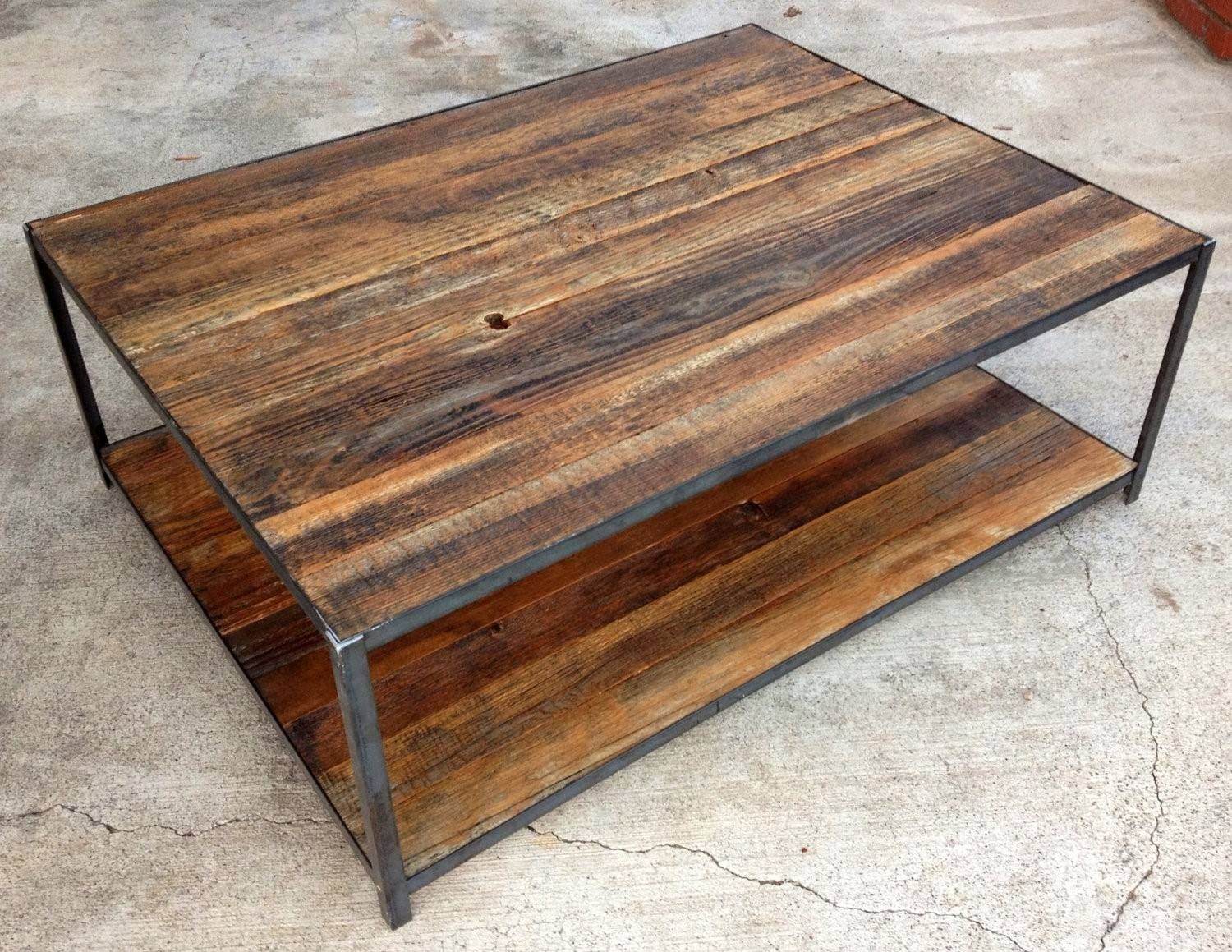 Furniture: Industrial Coffee Table With Wheels | Distressed Round In Coffee Tables With Wheels (Photo 25 of 30)