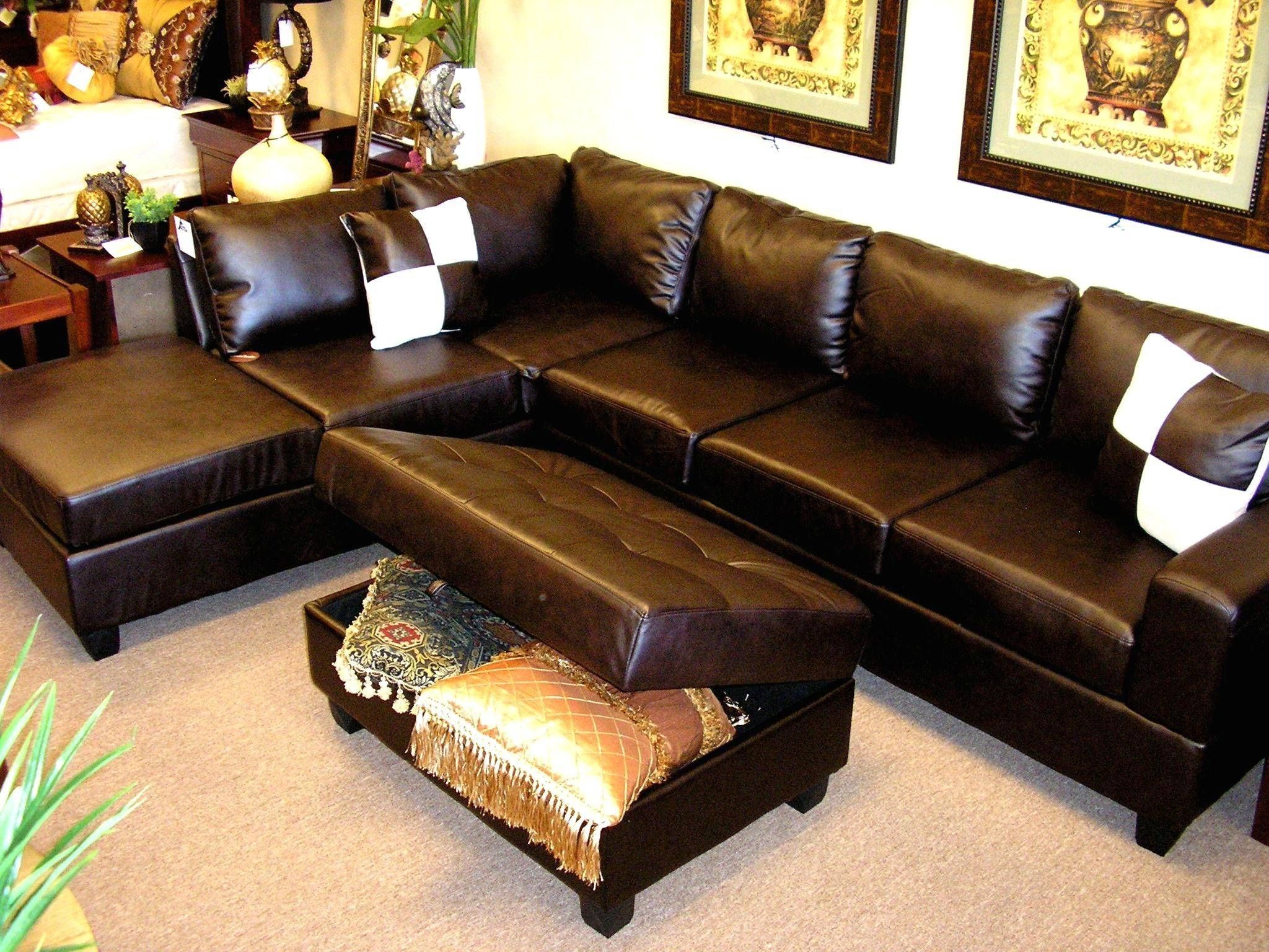 Furniture: Interesting Living Room Interior Using Large Sectional Regarding Faux Leather Sectional Sofas (View 23 of 25)