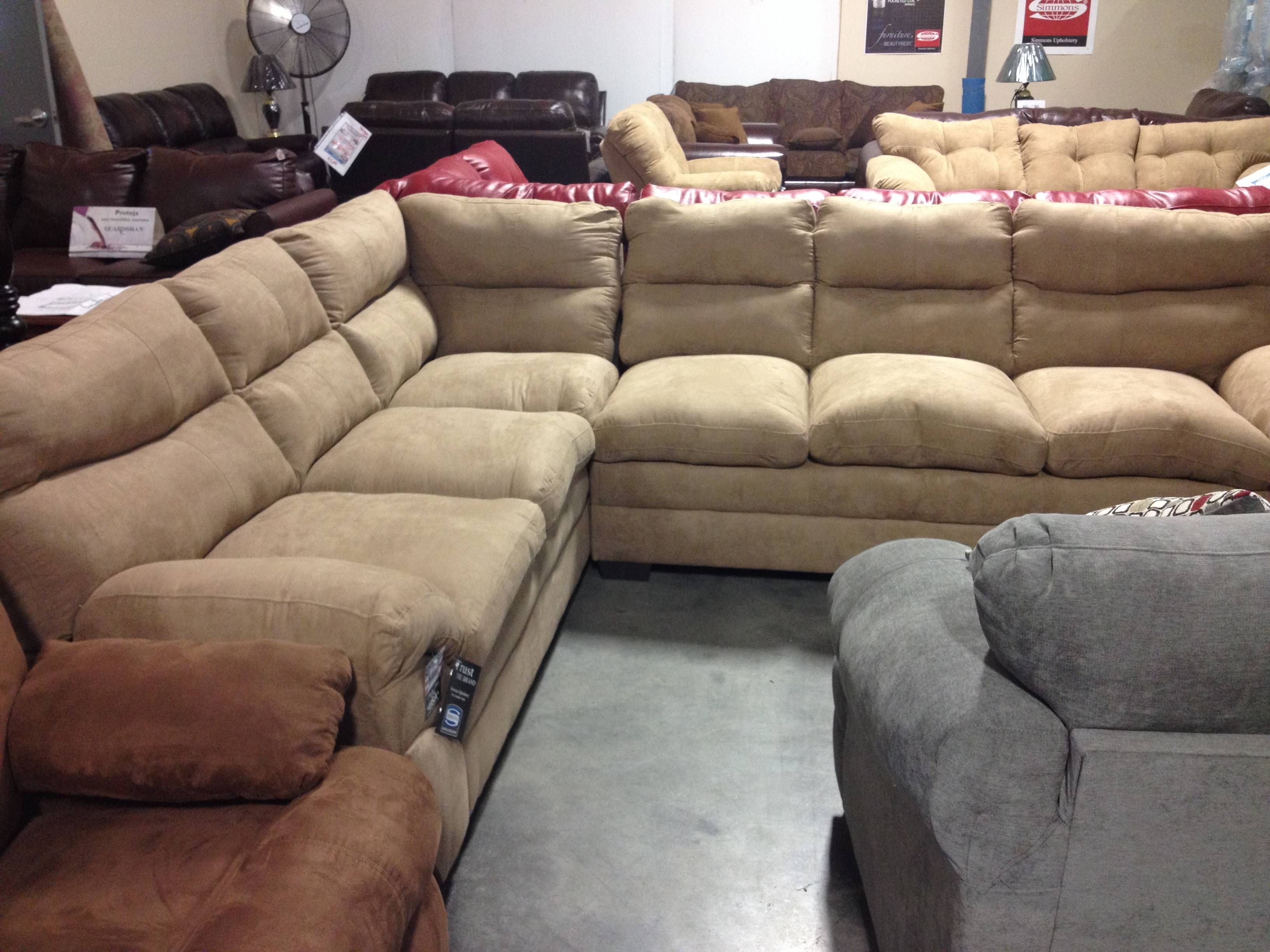 Furniture: Interesting Microfiber Sectional For Living Room Inside Simmons Chaise Sofa (Photo 22 of 25)