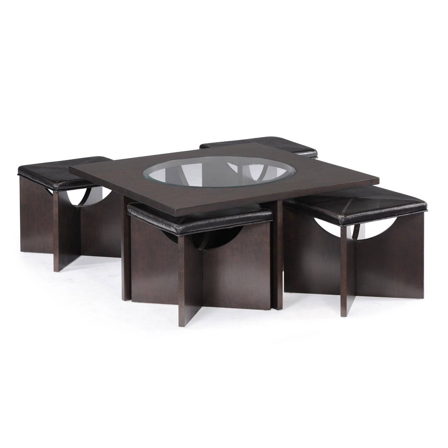 Furniture: Luxury Coffee Table With Stools For Living Room Inside Square Wood Coffee Tables With Storage (View 14 of 30)
