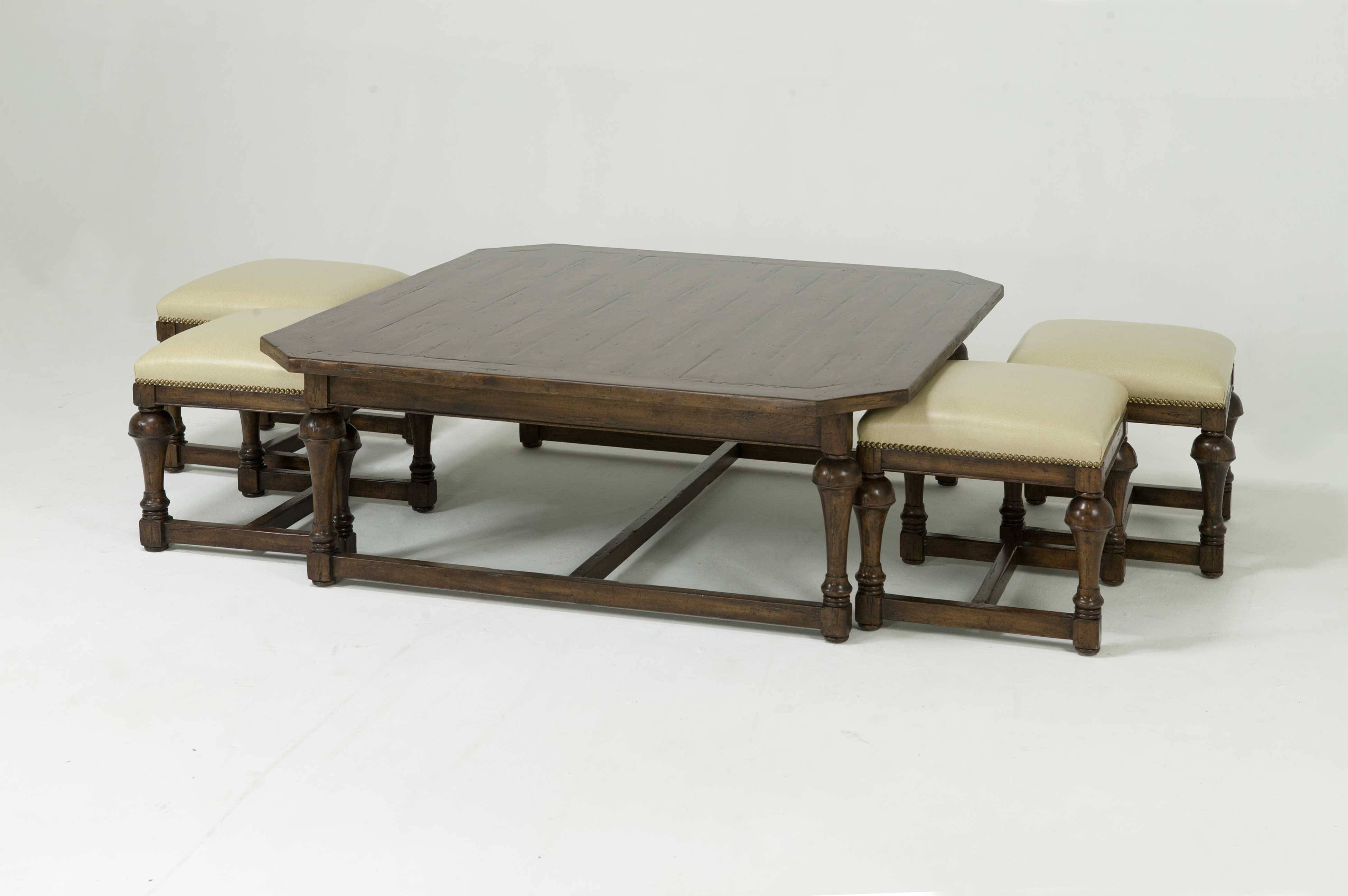 Furniture: Luxury Coffee Table With Stools For Living Room With Hardwood Coffee Tables With Storage (View 26 of 30)